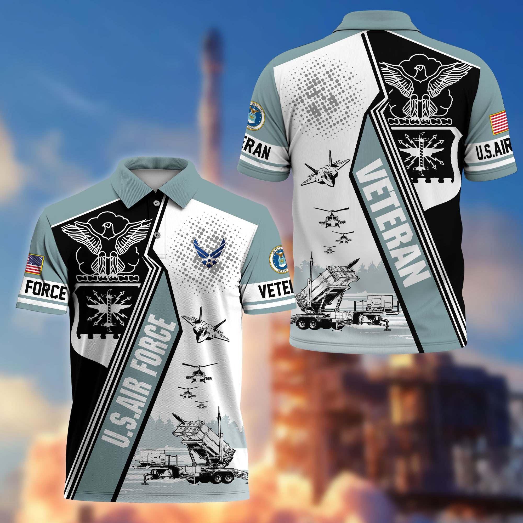 Premium US Veterans Polo Shirt, Gifts For US Veterans, Gifts On Father's Day, Armed Forces Day, Independence Day, Veterans Day.