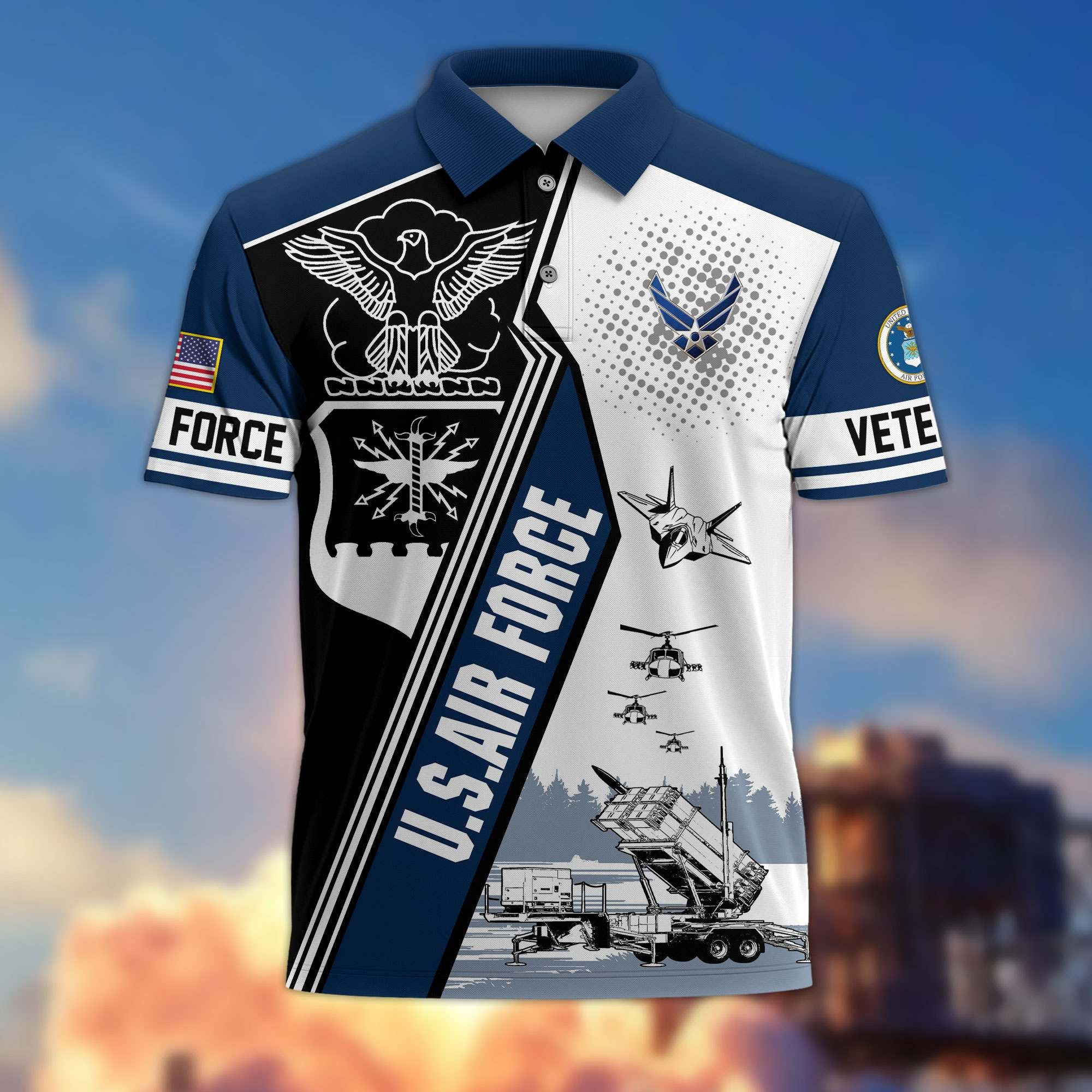 Premium US Veterans Polo Shirt, Gifts For US Veterans, Gifts On Father's Day, Armed Forces Day, Independence Day, Veterans Day.
