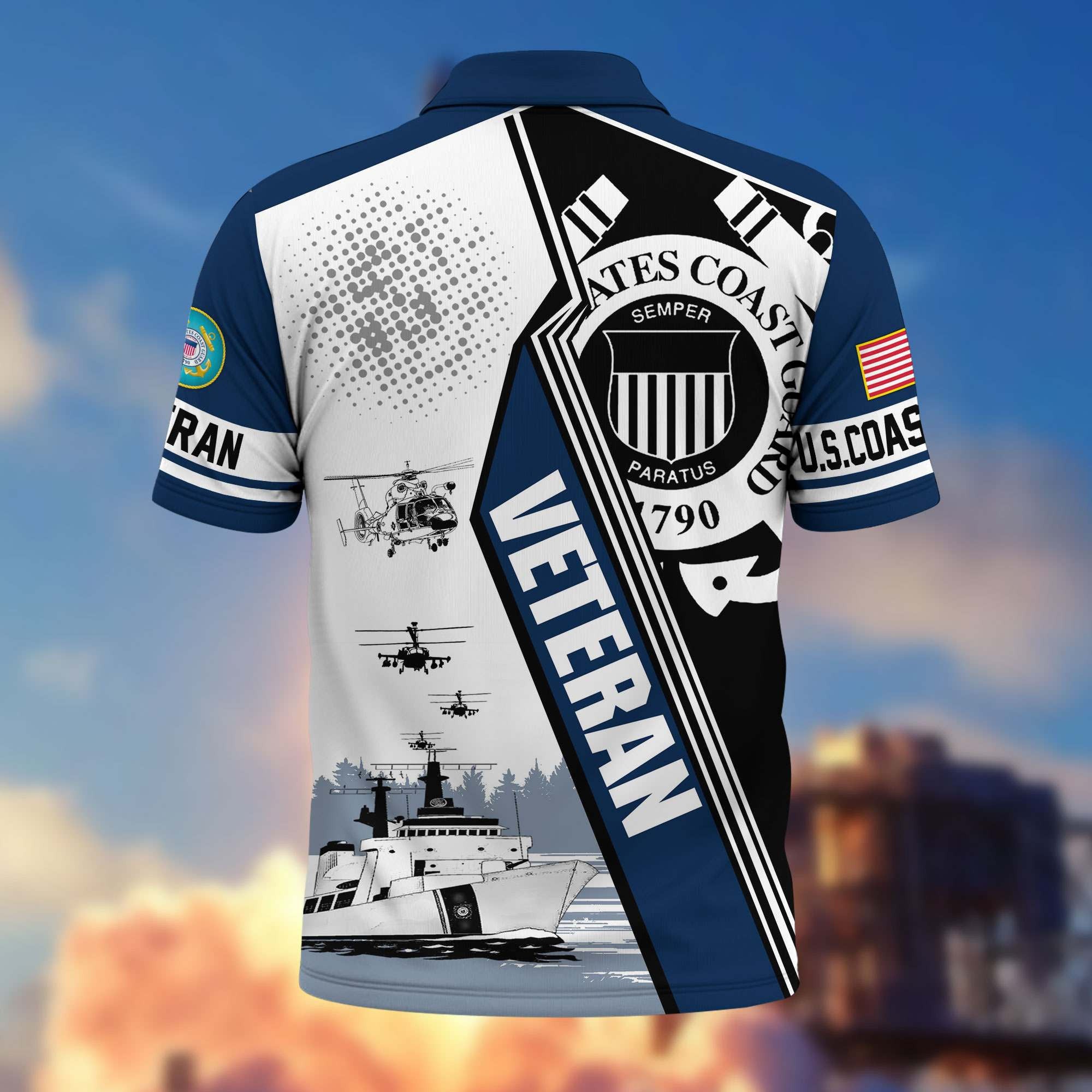 Premium US Veterans Polo Shirt, Gifts For US Veterans, Gifts On Father's Day, Armed Forces Day, Independence Day, Veterans Day.