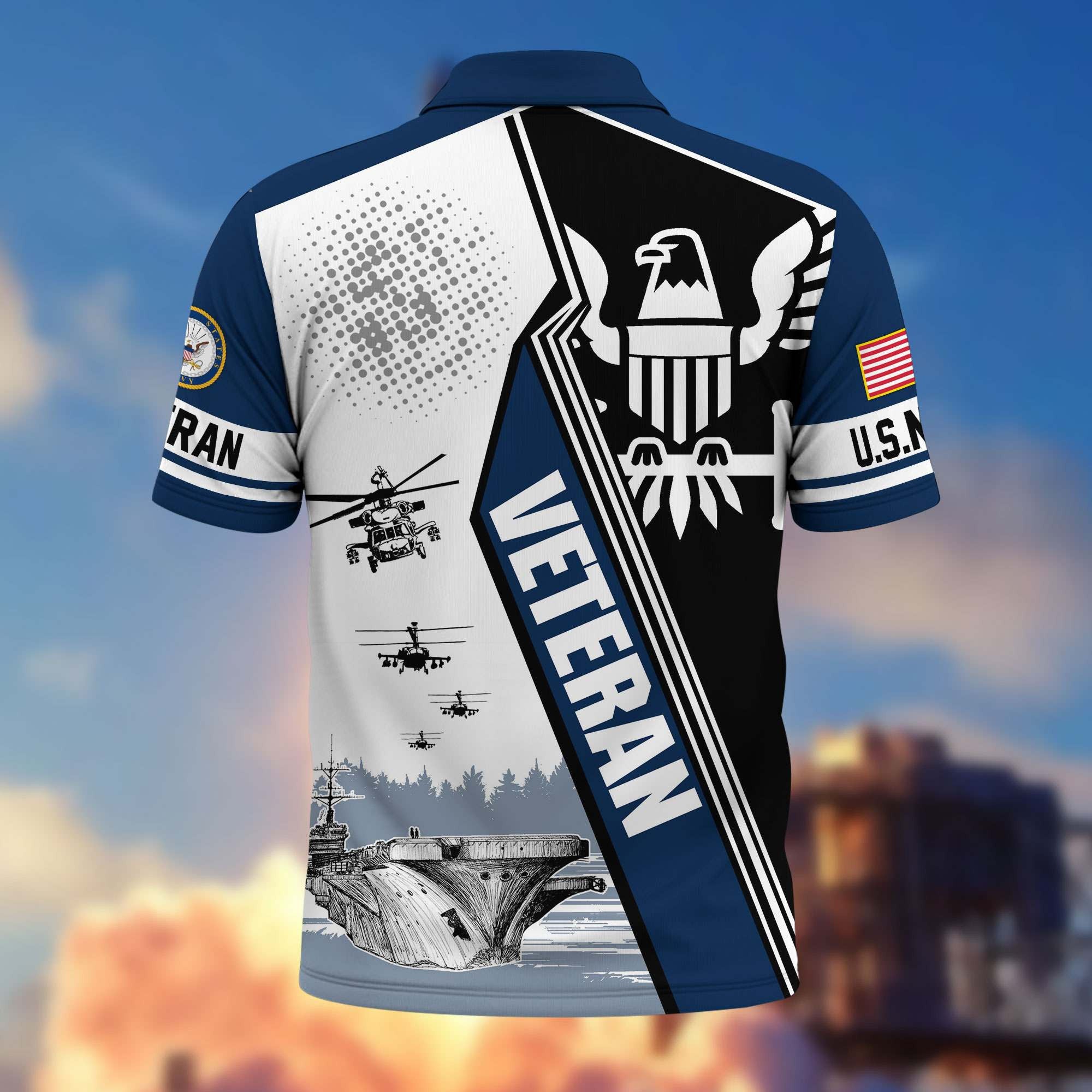 Premium US Veterans Polo Shirt, Gifts For US Veterans, Gifts On Father's Day, Armed Forces Day, Independence Day, Veterans Day.