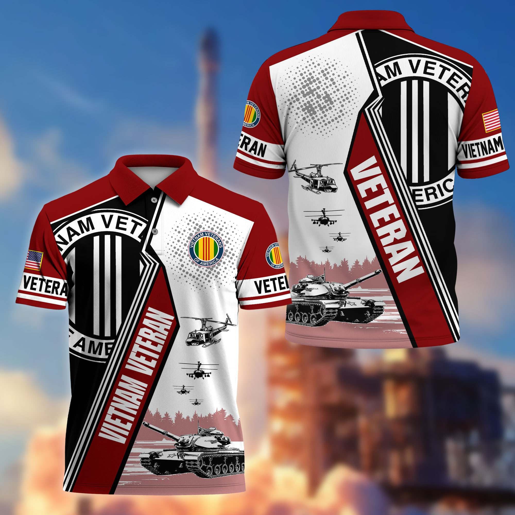 Premium US Veterans Polo Shirt, Gifts For US Veterans, Gifts On Father's Day, Armed Forces Day, Independence Day, Veterans Day.