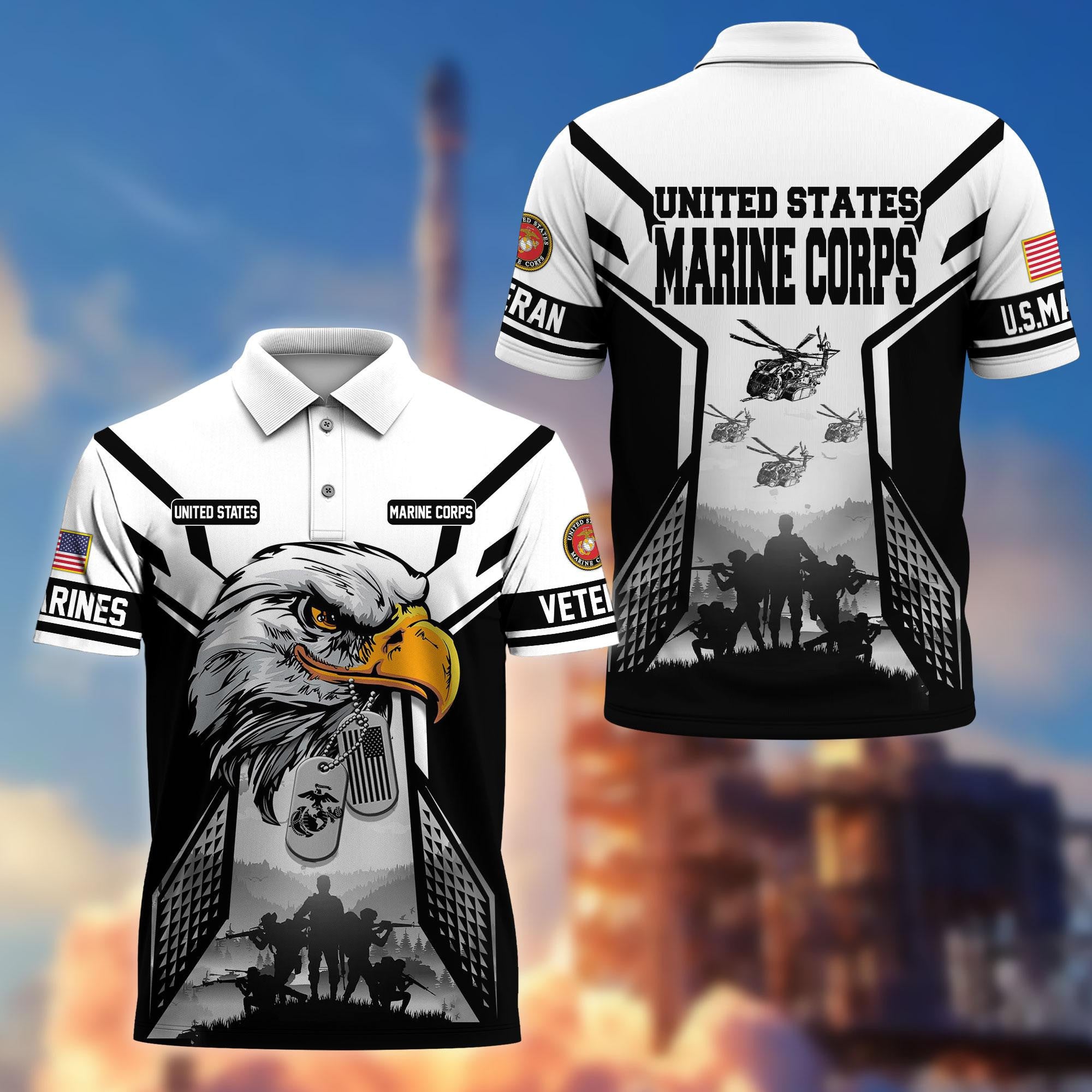 Premium US Veterans Polo Shirt, Gifts For US Veterans, Gifts On Father's Day, Armed Forces Day, Independence Day, Veterans Day.