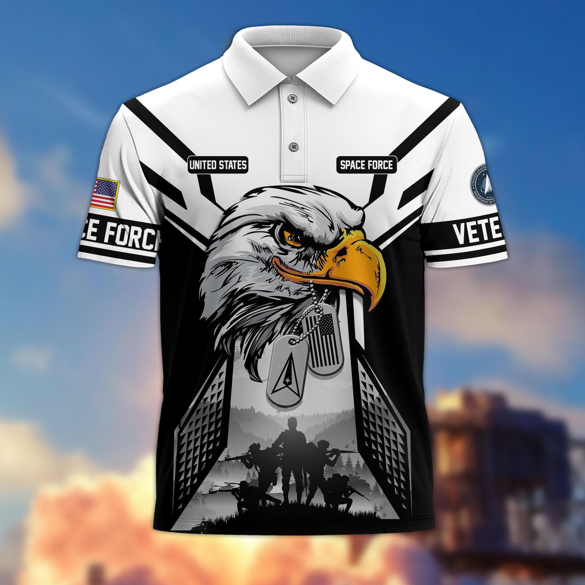 Premium US Veterans Polo Shirt, Gifts For US Veterans, Gifts On Father's Day, Armed Forces Day, Independence Day, Veterans Day.
