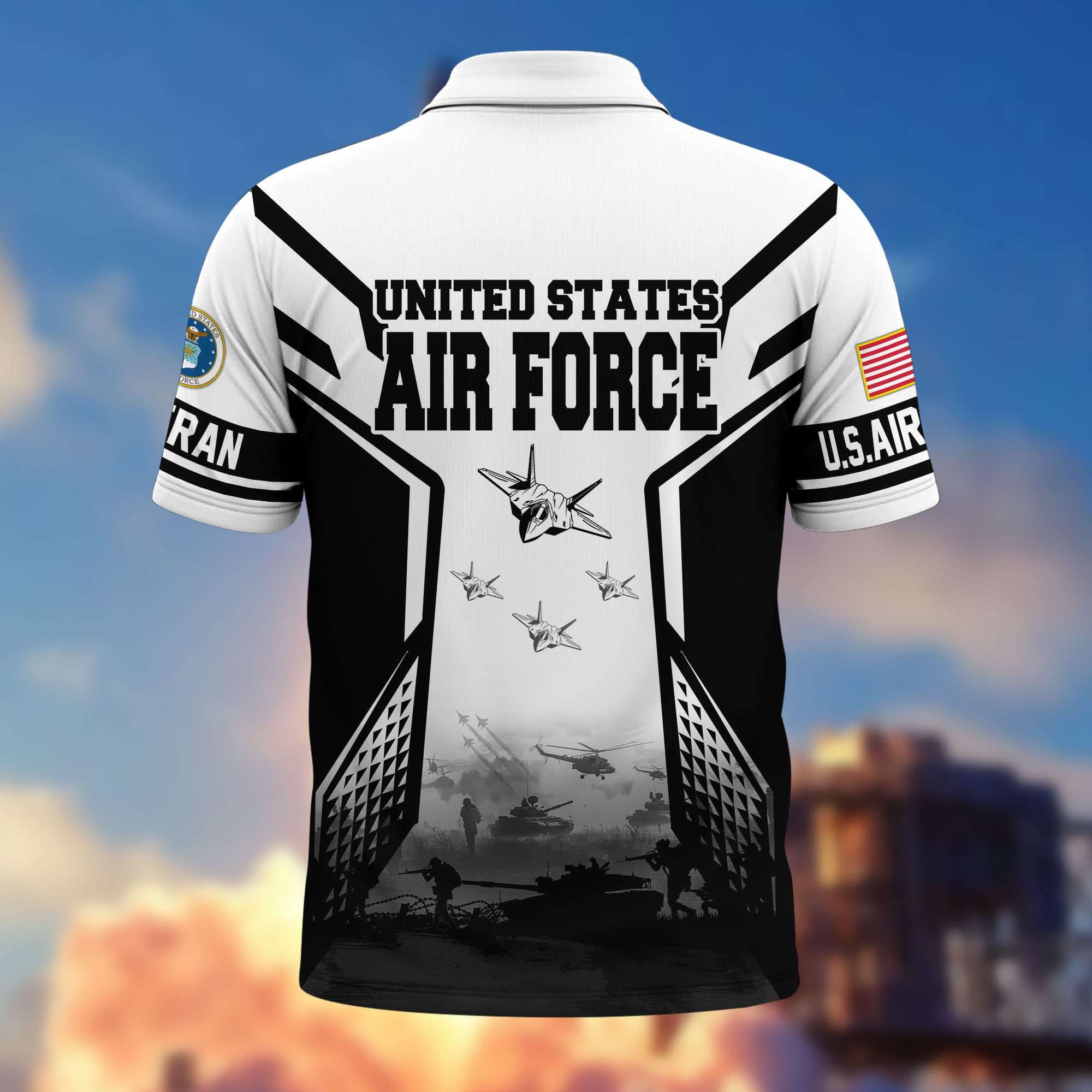 Premium US Veterans Polo Shirt, Gifts For US Veterans, Gifts On Father's Day, Armed Forces Day, Independence Day, Veterans Day.