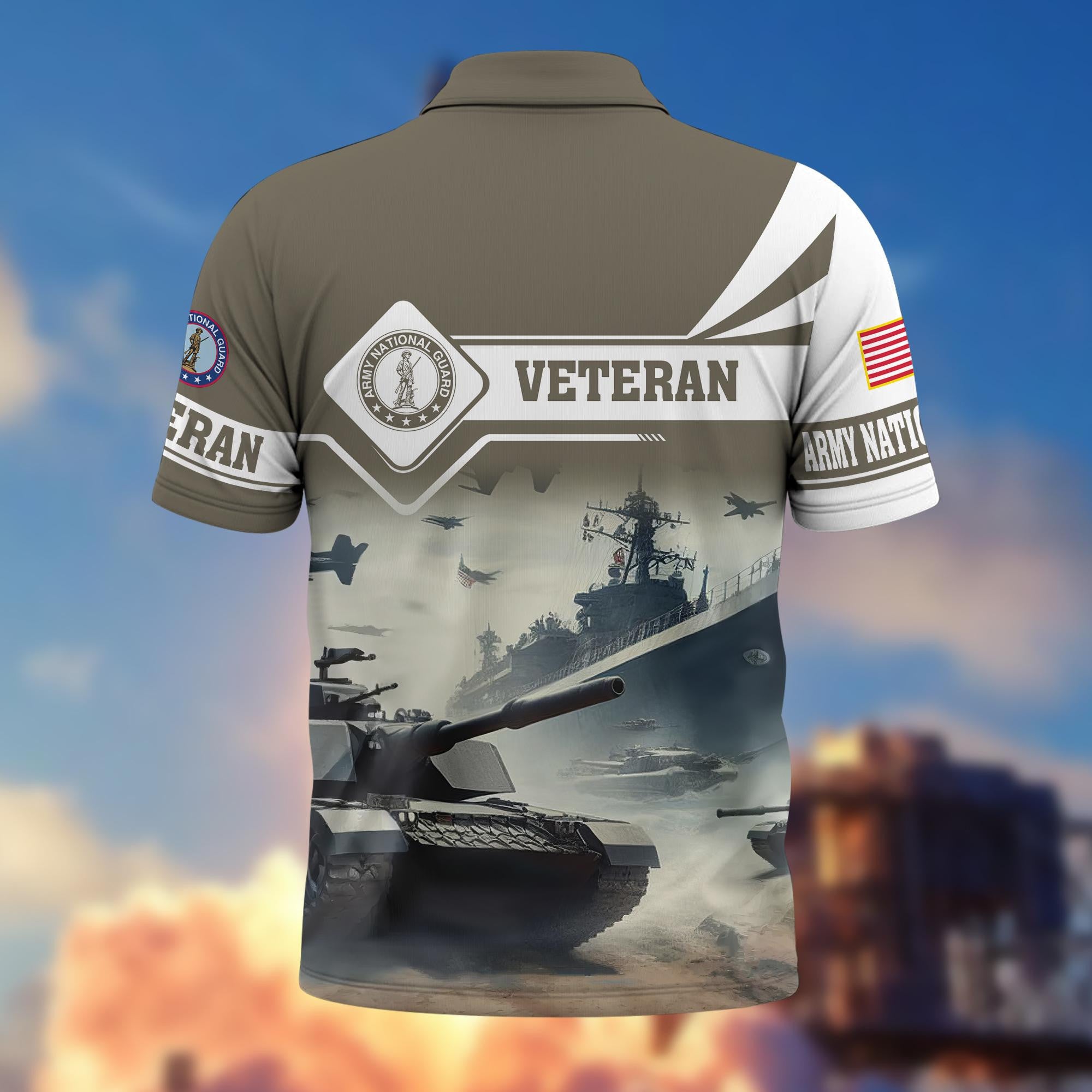 Premium US Veterans Polo Shirt, Gifts For US Veterans, Gifts On Father's Day, Armed Forces Day, Independence Day, Veterans Day.