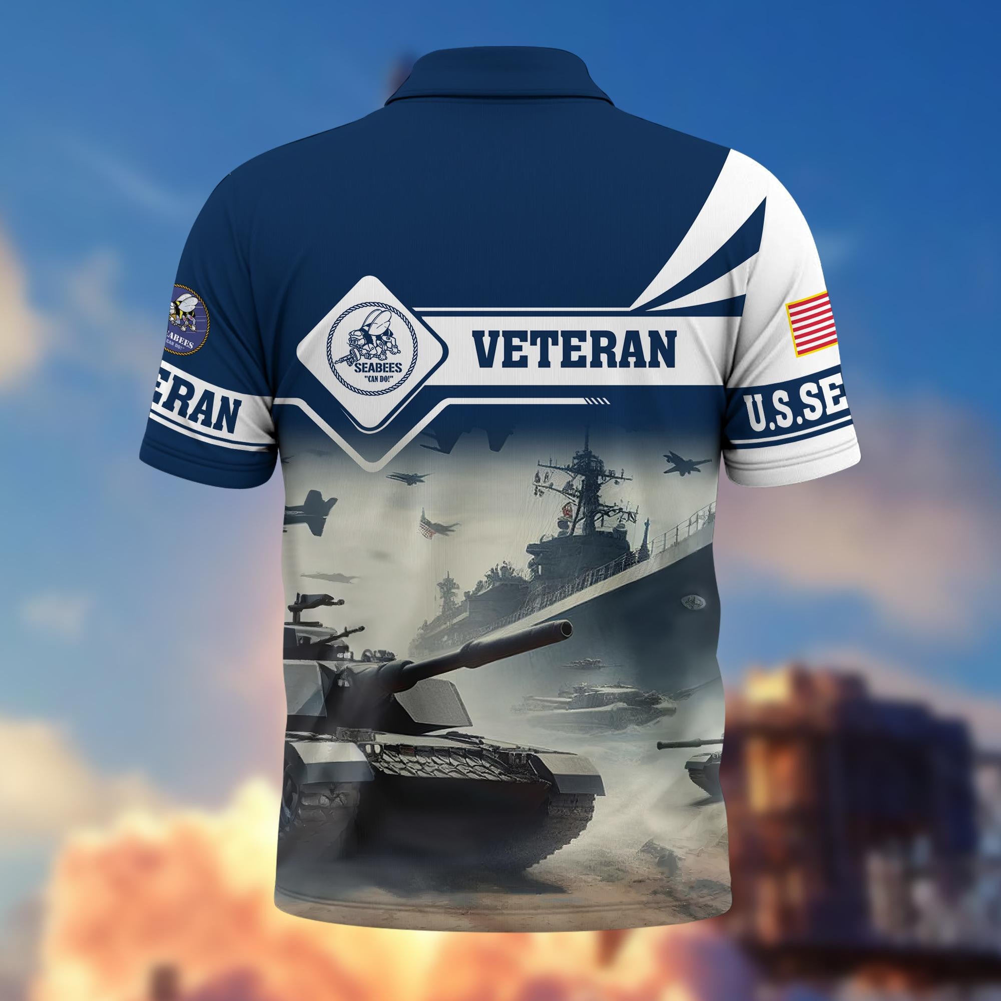 Premium US Veterans Polo Shirt, Gifts For US Veterans, Gifts On Father's Day, Armed Forces Day, Independence Day, Veterans Day.