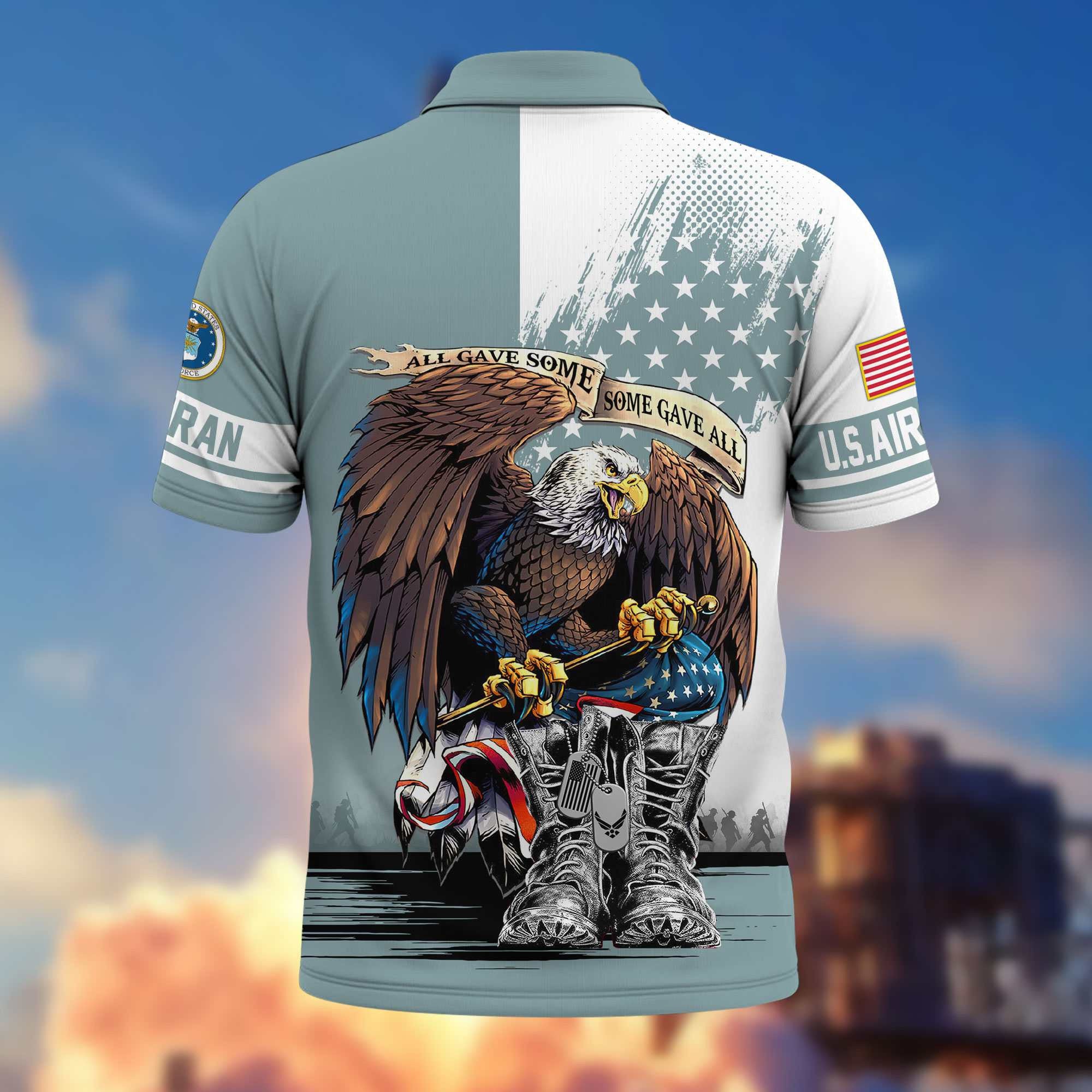 Premium US Veterans Polo Shirt, Gifts For US Veterans, Gifts On Memorial Day, Father's Day, Armed Forces Day, Independence Day, Veterans Day.