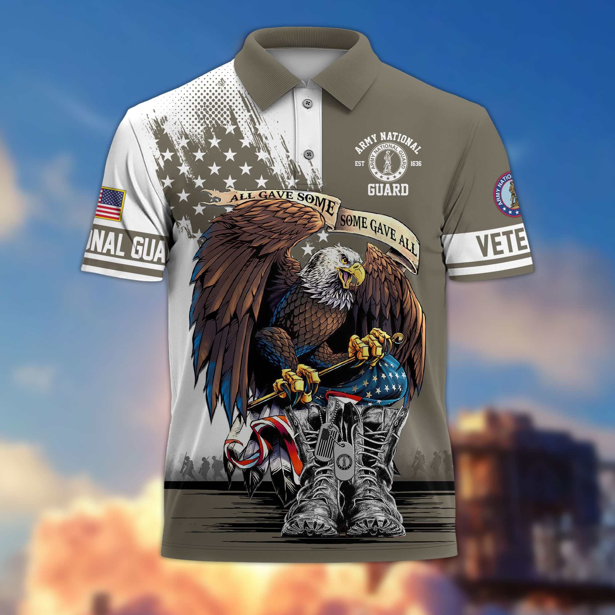 Premium US Veterans Polo Shirt, Gifts For US Veterans, Gifts On Memorial Day, Father's Day, Armed Forces Day, Independence Day, Veterans Day.