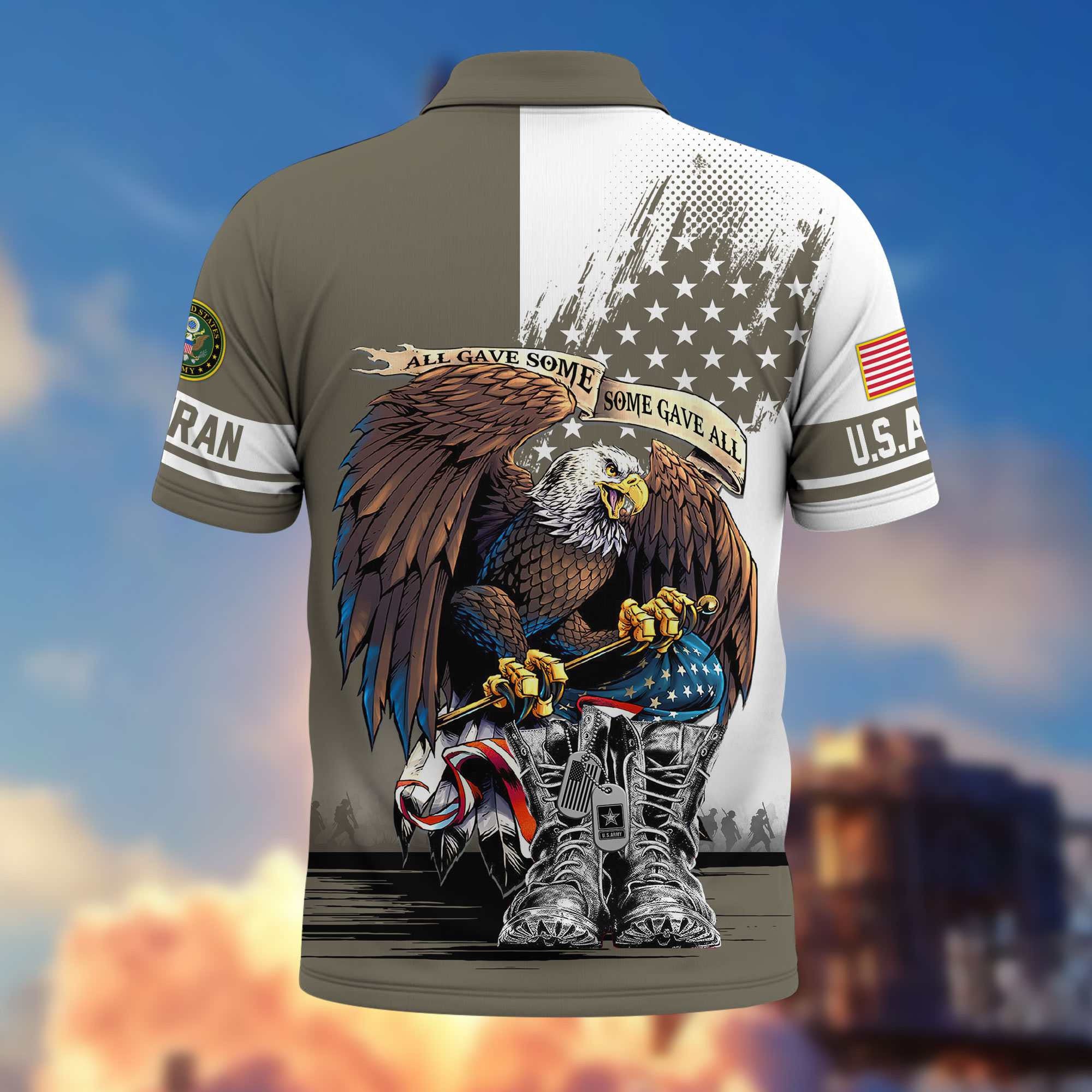 Premium US Veterans Polo Shirt, Gifts For US Veterans, Gifts On Memorial Day, Father's Day, Armed Forces Day, Independence Day, Veterans Day.