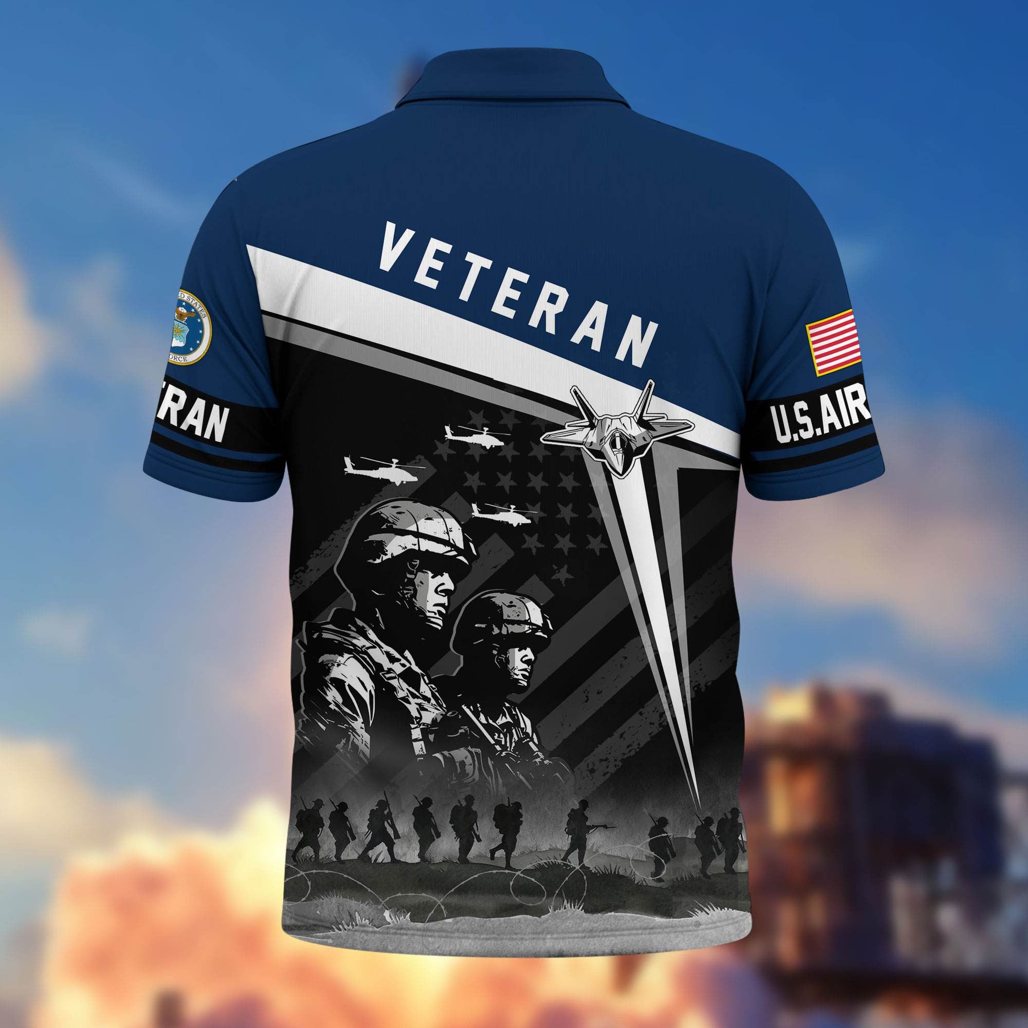 Premium US Veterans Polo Shirt, Gifts For US Veterans, Gifts On Memorial Day, Father's Day, Armed Forces Day, Independence Day, Veterans Day.