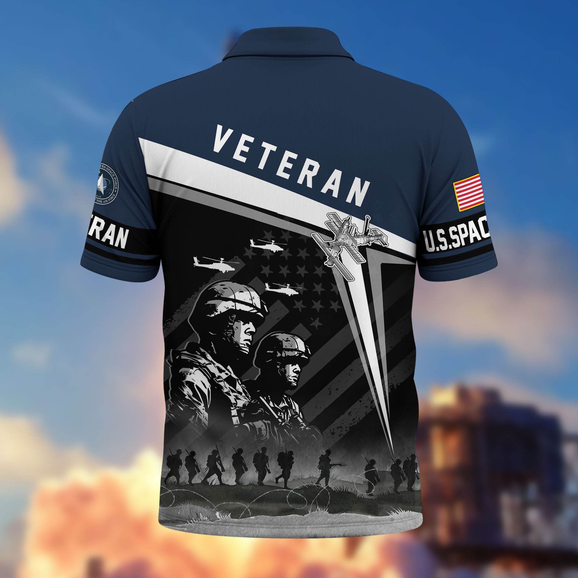 Premium US Veterans Polo Shirt, Gifts For US Veterans, Gifts On Memorial Day, Father's Day, Armed Forces Day, Independence Day, Veterans Day.