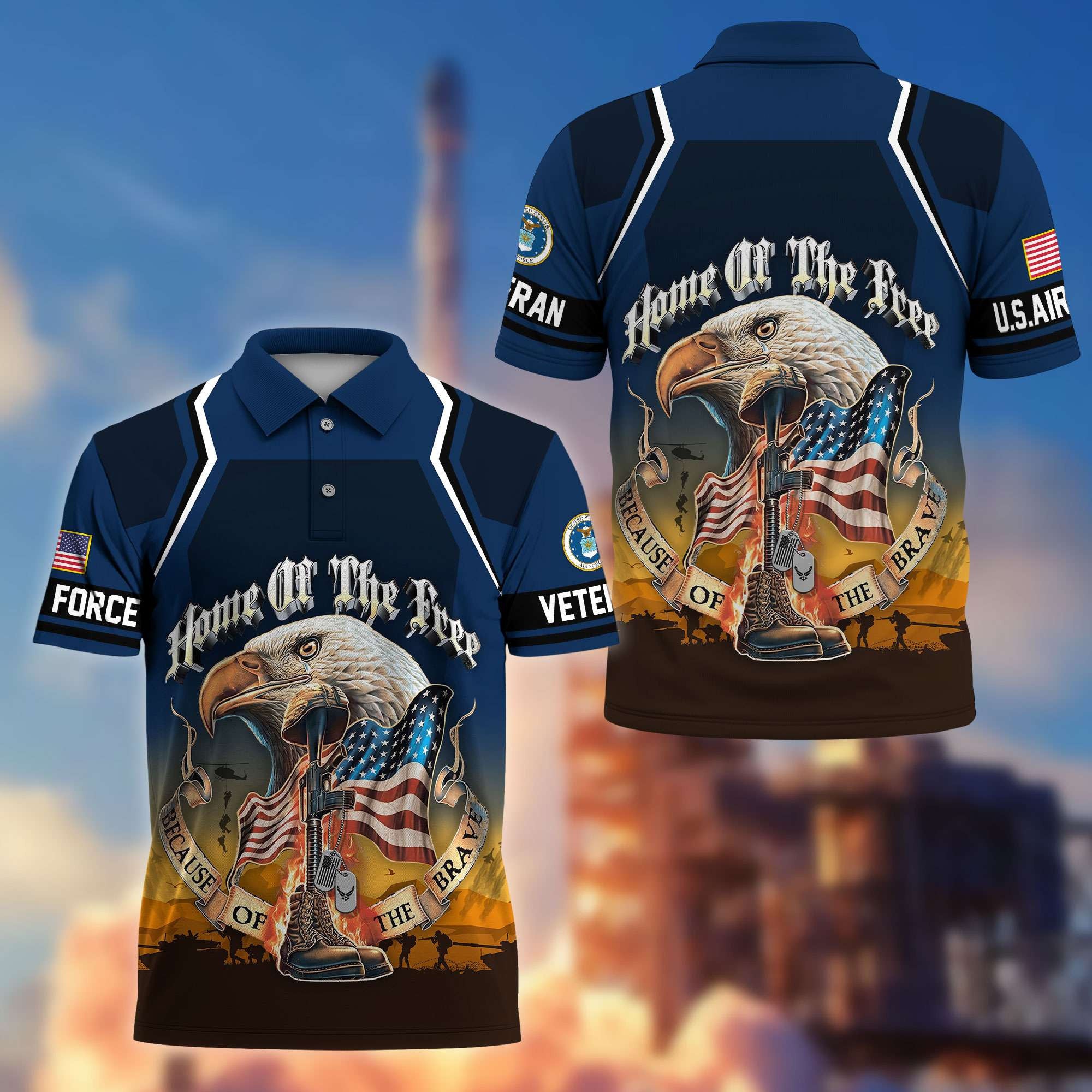 Premium US Veterans Polo Shirt, Gifts For US Veterans, Gifts On Memorial Day, Father's Day, Armed Forces Day, Veterans Day.