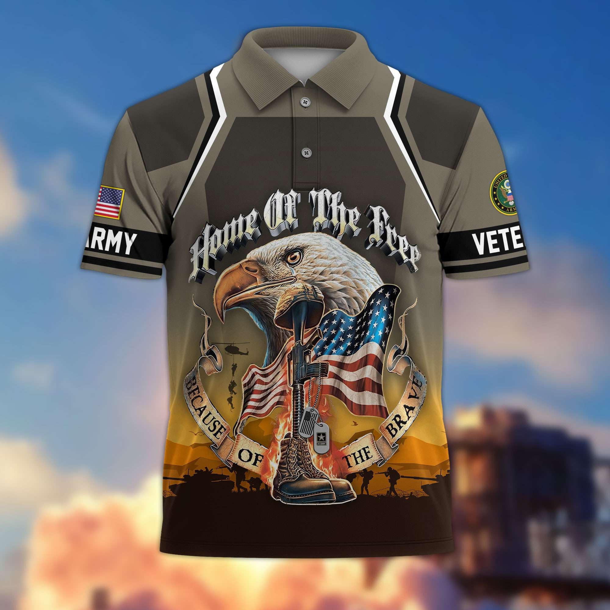 Premium US Veterans Polo Shirt, Gifts For US Veterans, Gifts On Memorial Day, Father's Day, Armed Forces Day, Veterans Day.