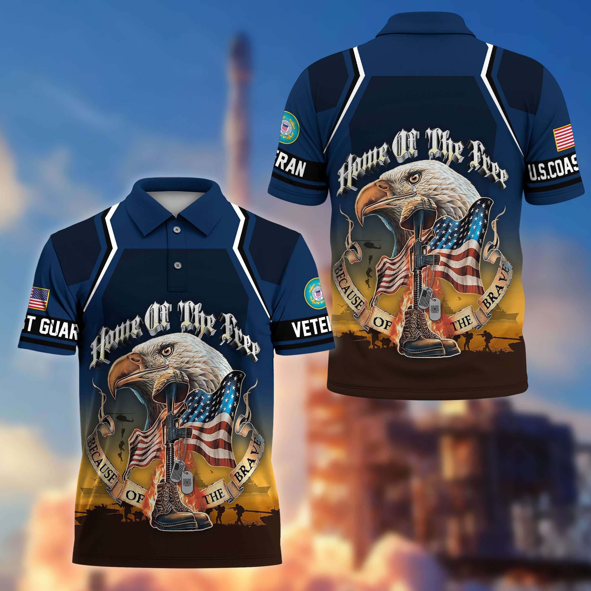 Premium US Veterans Polo Shirt, Gifts For US Veterans, Gifts On Memorial Day, Father's Day, Armed Forces Day, Veterans Day.