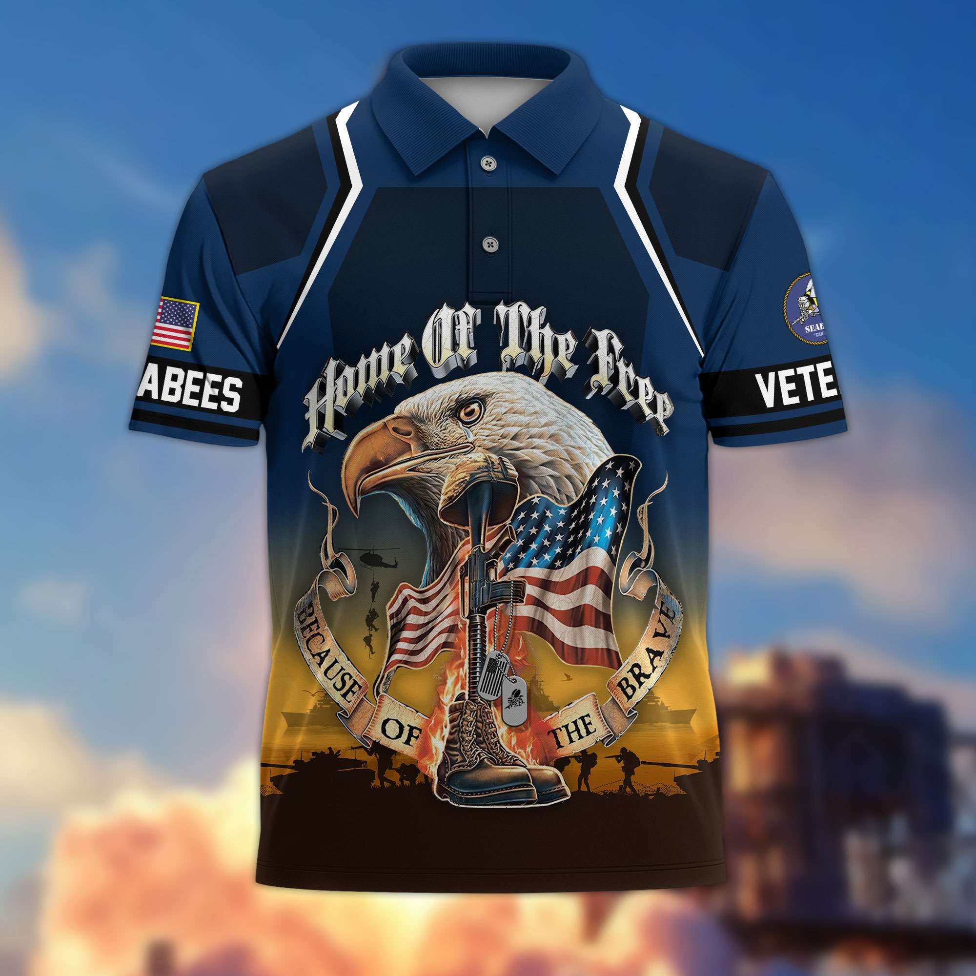 Premium US Veterans Polo Shirt, Gifts For US Veterans, Gifts On Memorial Day, Father's Day, Armed Forces Day, Veterans Day.