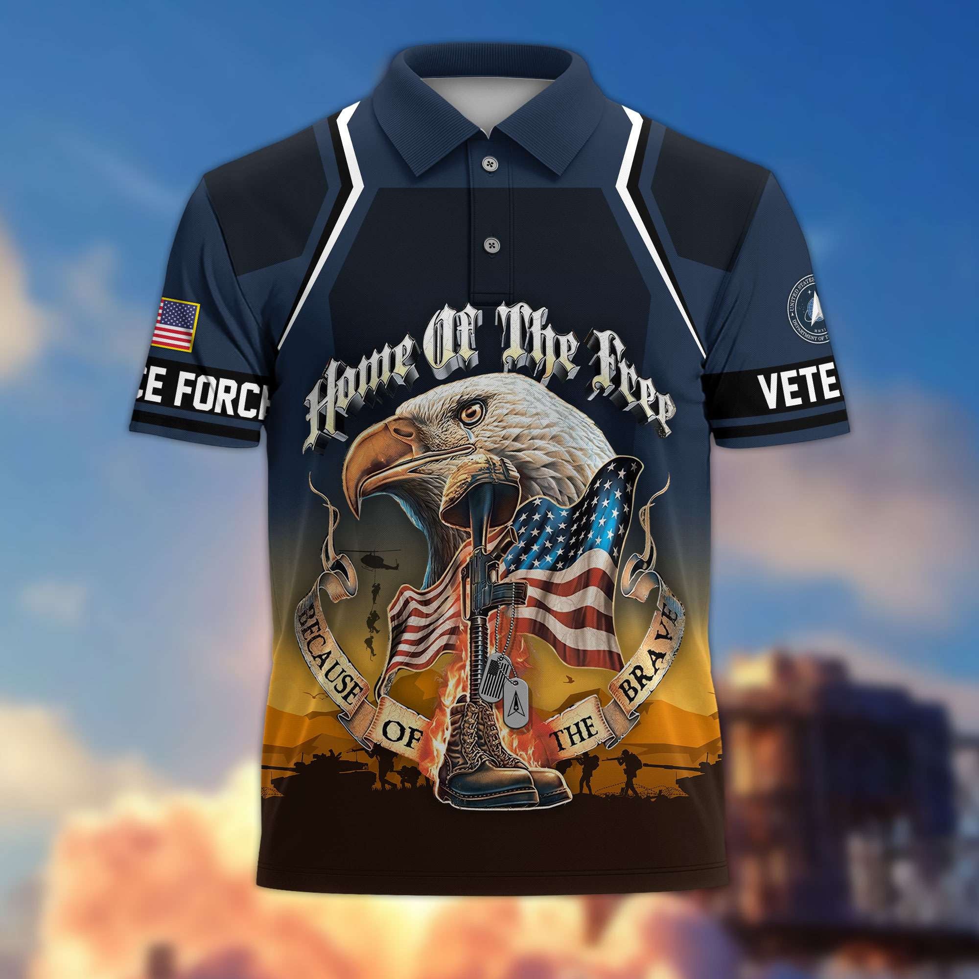 Premium US Veterans Polo Shirt, Gifts For US Veterans, Gifts On Memorial Day, Father's Day, Armed Forces Day, Veterans Day.