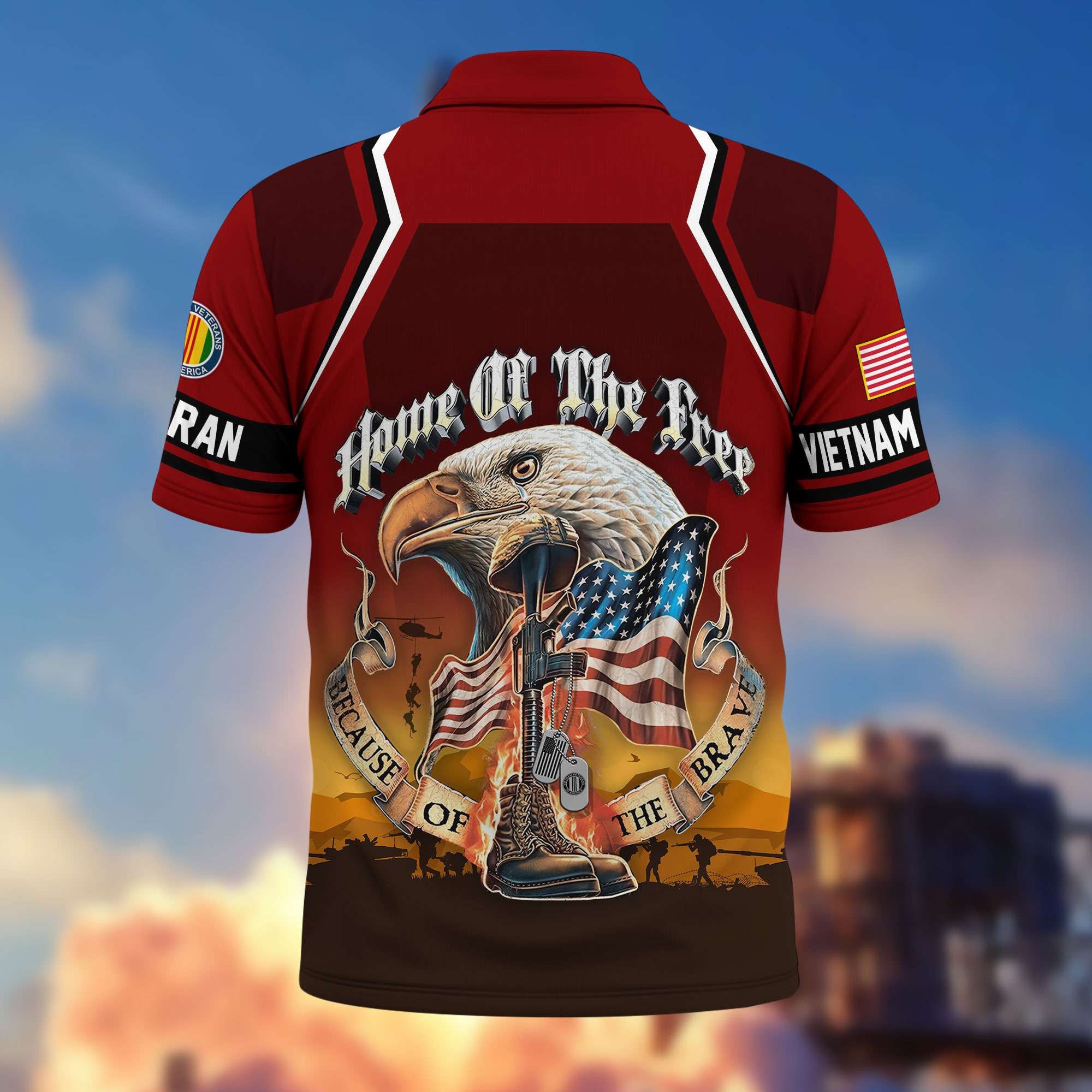 Premium US Veterans Polo Shirt, Gifts For US Veterans, Gifts On Memorial Day, Father's Day, Armed Forces Day, Veterans Day.