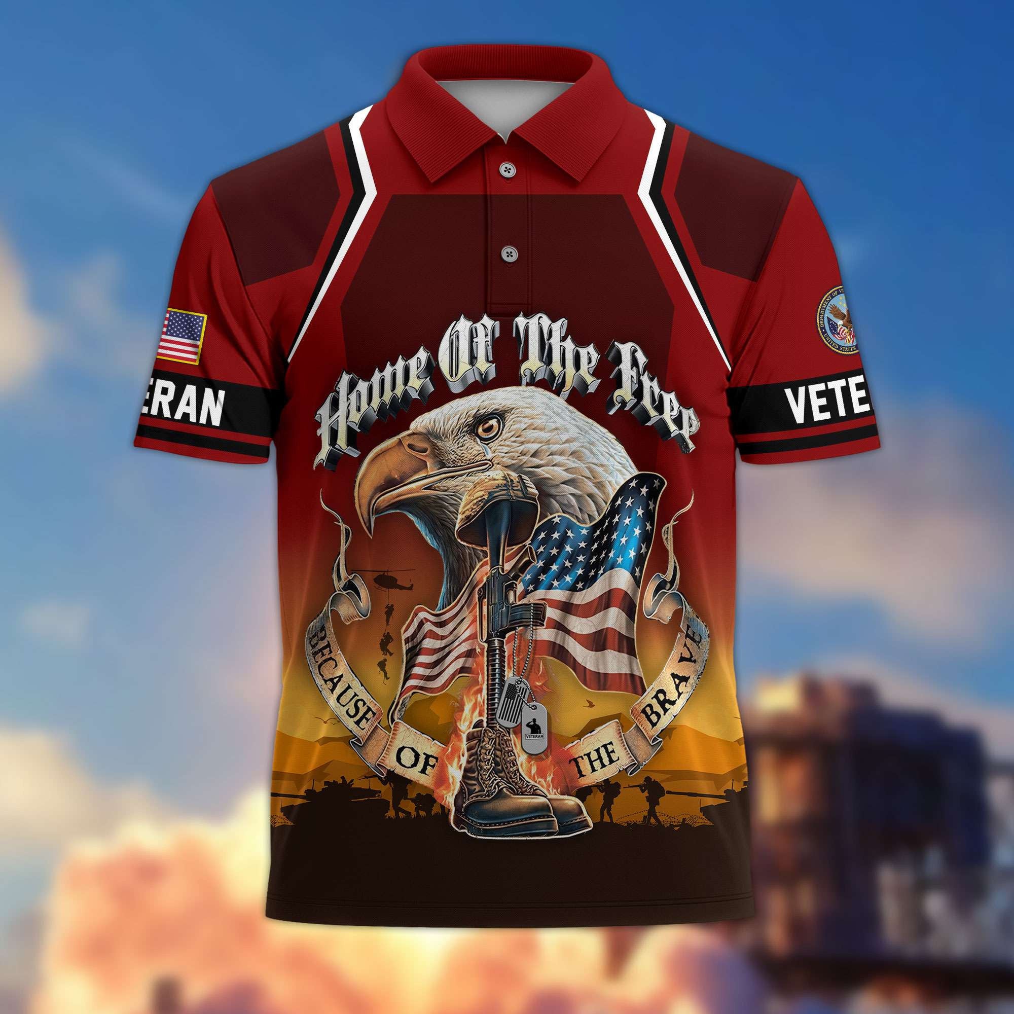 Premium US Veterans Polo Shirt, Gifts For US Veterans, Gifts On Memorial Day, Father's Day, Armed Forces Day, Veterans Day.
