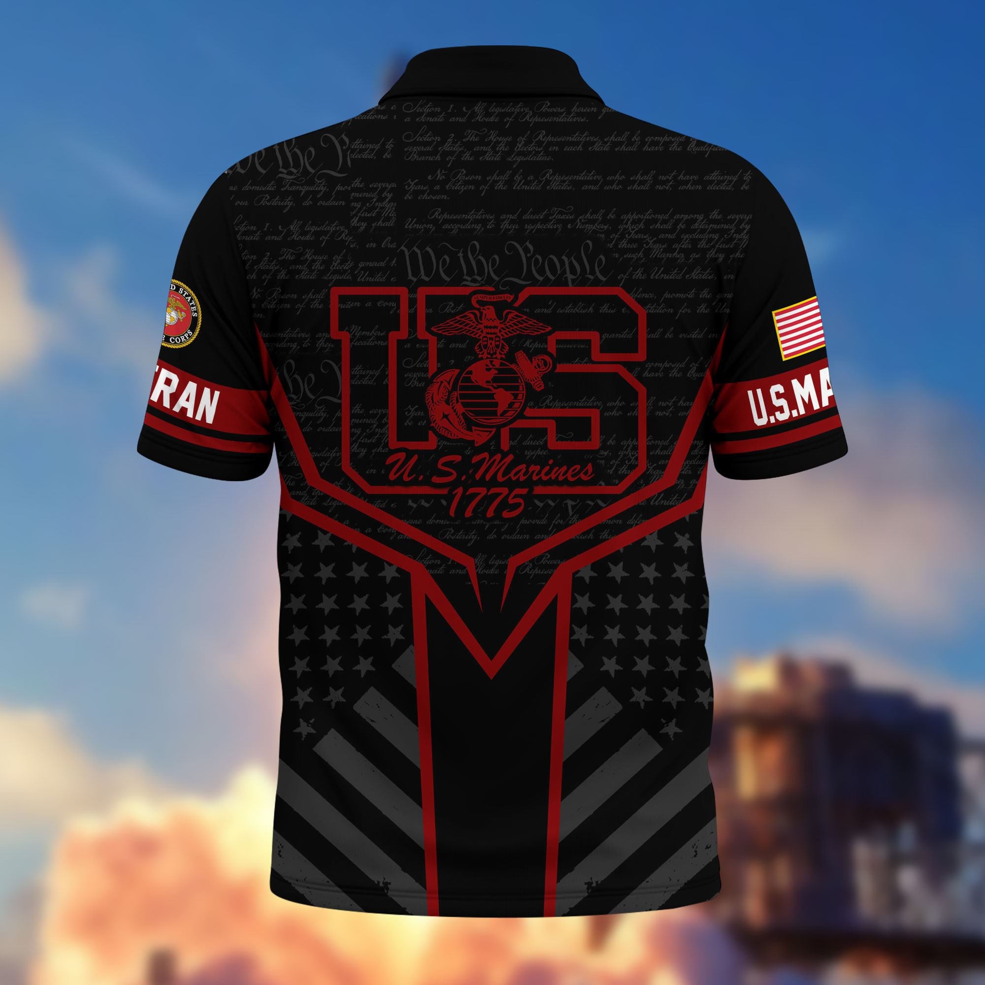 Premium US Veterans Polo Shirt, Gifts For US Veterans, Gifts On Memorial Day, Father's Day, Armed Forces Day, Veterans Day.