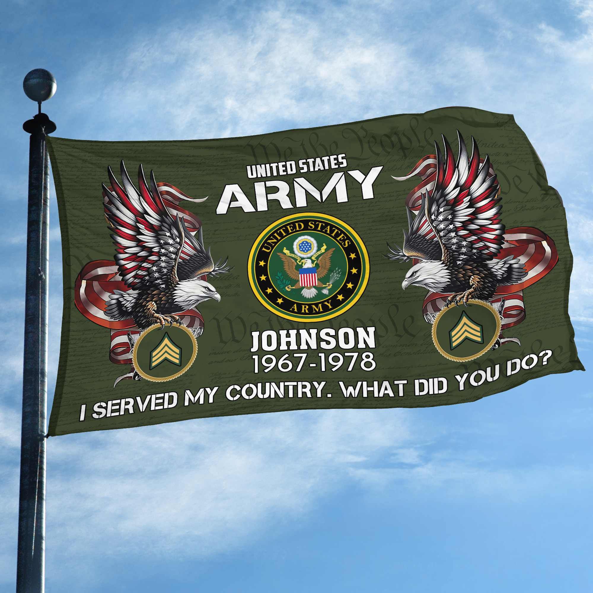 Premium Custom US Army Grommet Flag, Gifts For Army Veteran, Gifts For Dad, For Husband, Best Gifts On Father's Day, Armed Forces Day, Independence Day, Veterans Day.