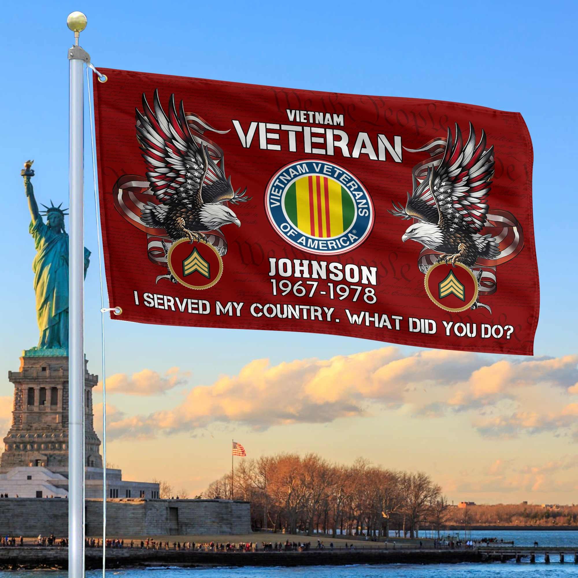 Premium Custom Vietnam Veteran Grommet Flag, Gifts For Vietnam Veteran, Gifts For Dad, For Husband, Best Gifts On Father's Day, Armed Forces Day, Independence Day, Veterans Day.