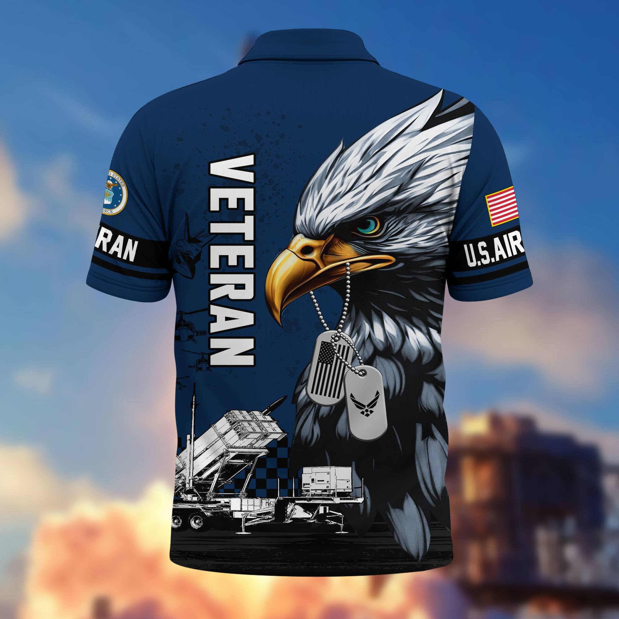 Premium US Veterans Polo Shirt, Gifts For US Veterans, Gifts On Memorial Day, Father's Day, Armed Forces Day, Veterans Day.
