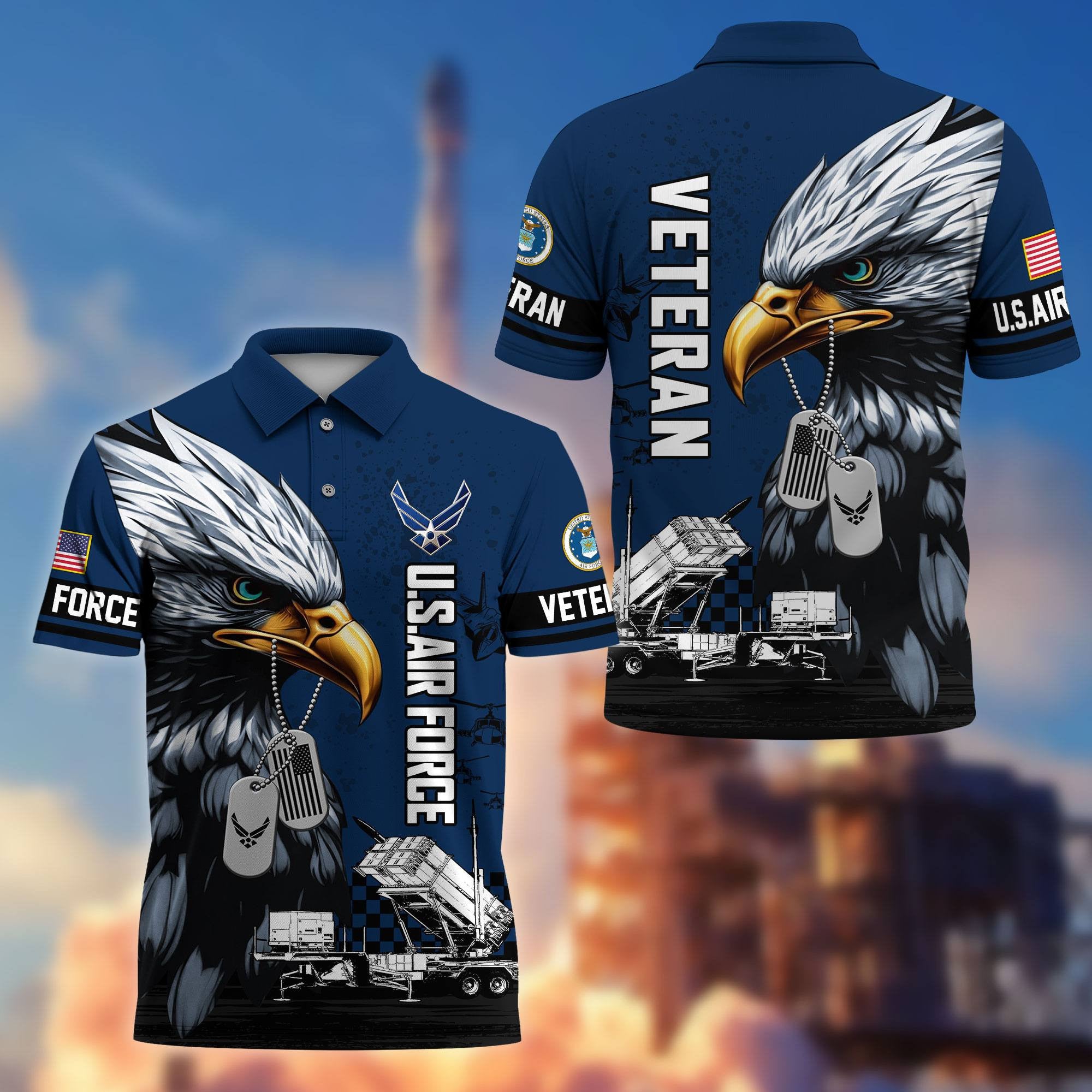 Premium US Veterans Polo Shirt, Gifts For US Veterans, Gifts On Memorial Day, Father's Day, Armed Forces Day, Veterans Day.