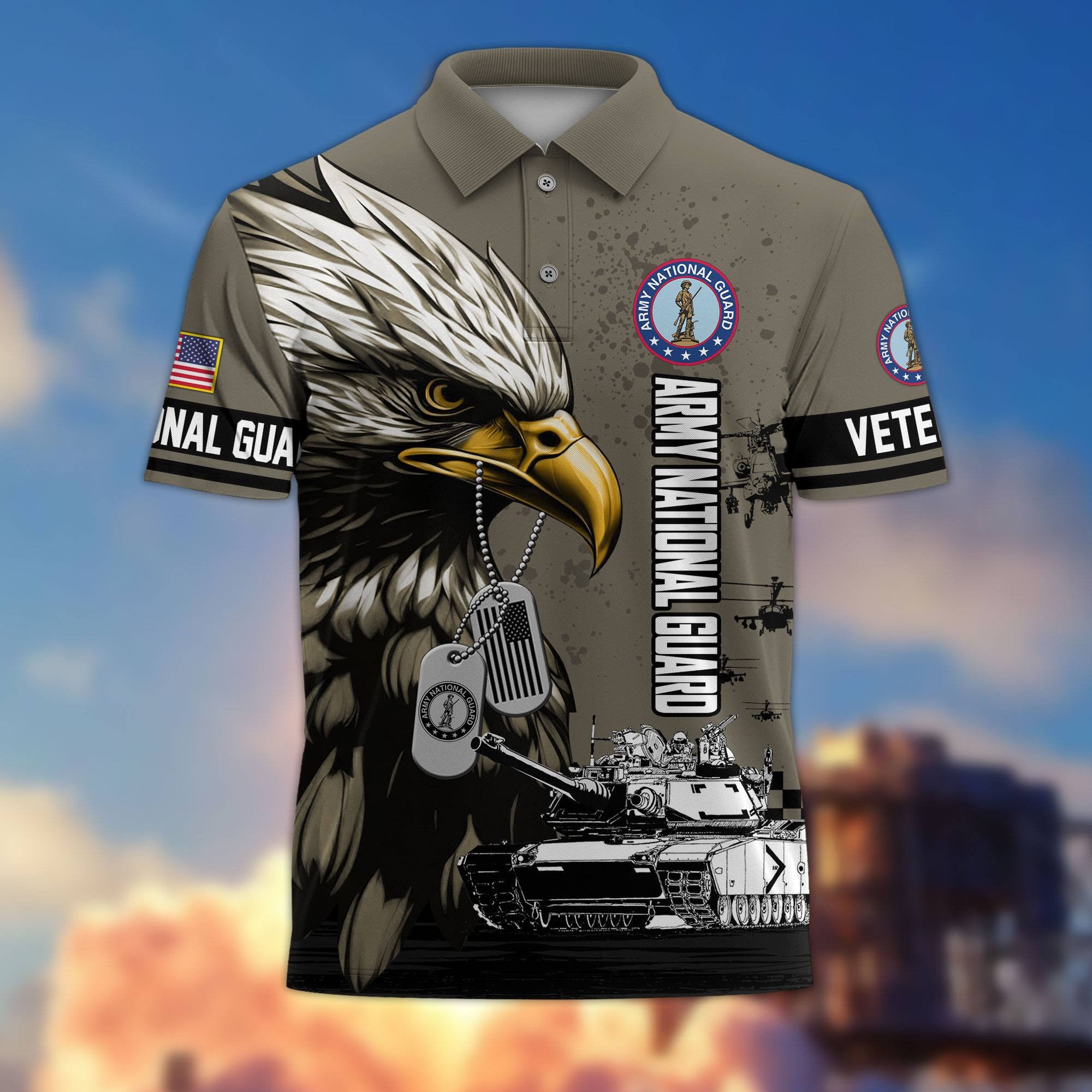 Premium US Veterans Polo Shirt, Gifts For US Veterans, Gifts On Memorial Day, Father's Day, Armed Forces Day, Veterans Day.