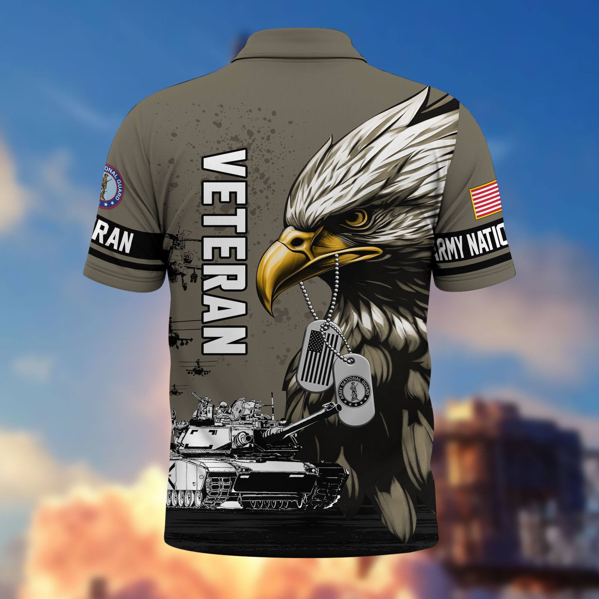 Premium US Veterans Polo Shirt, Gifts For US Veterans, Gifts On Memorial Day, Father's Day, Armed Forces Day, Veterans Day.