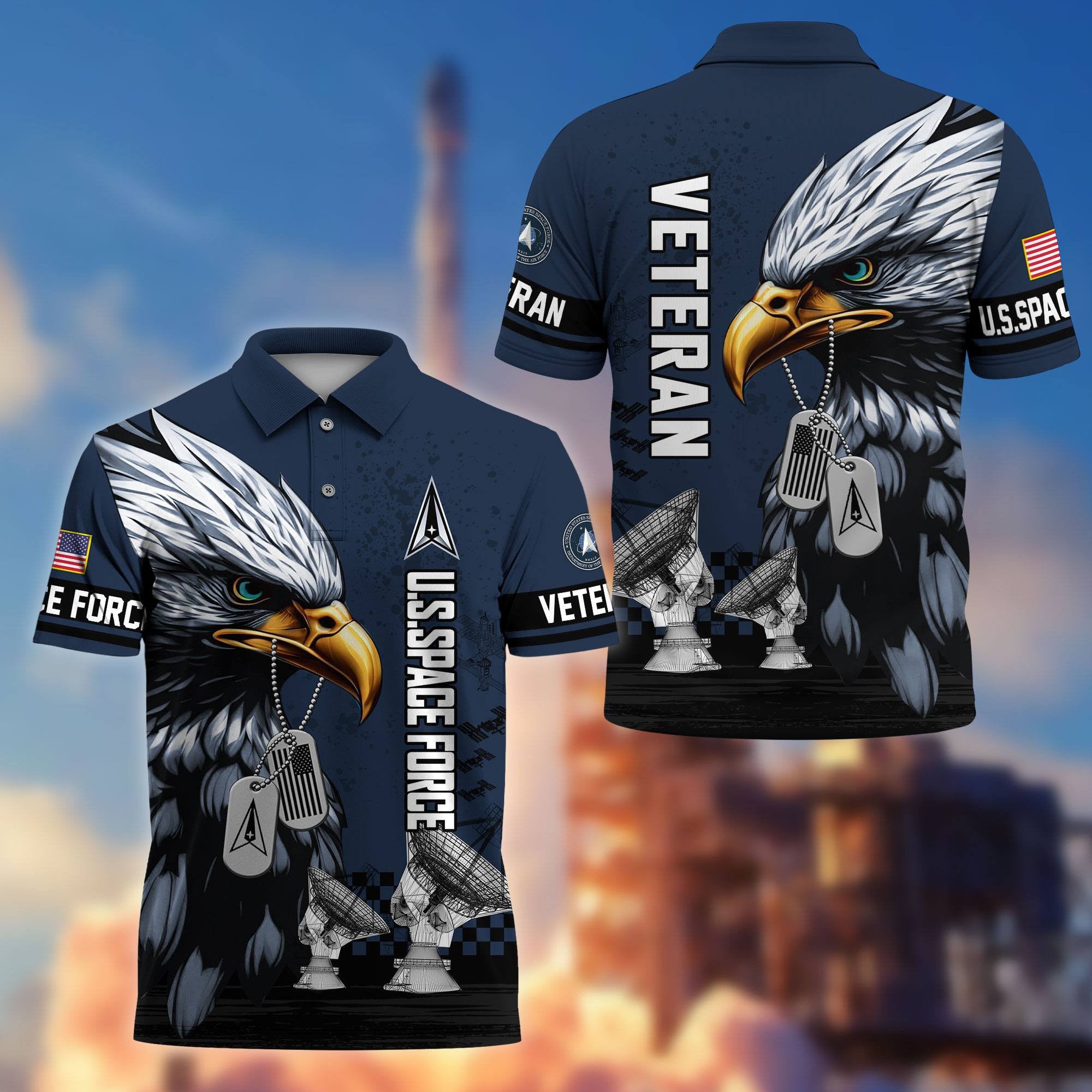 Premium US Veterans Polo Shirt, Gifts For US Veterans, Gifts On Memorial Day, Father's Day, Armed Forces Day, Veterans Day.