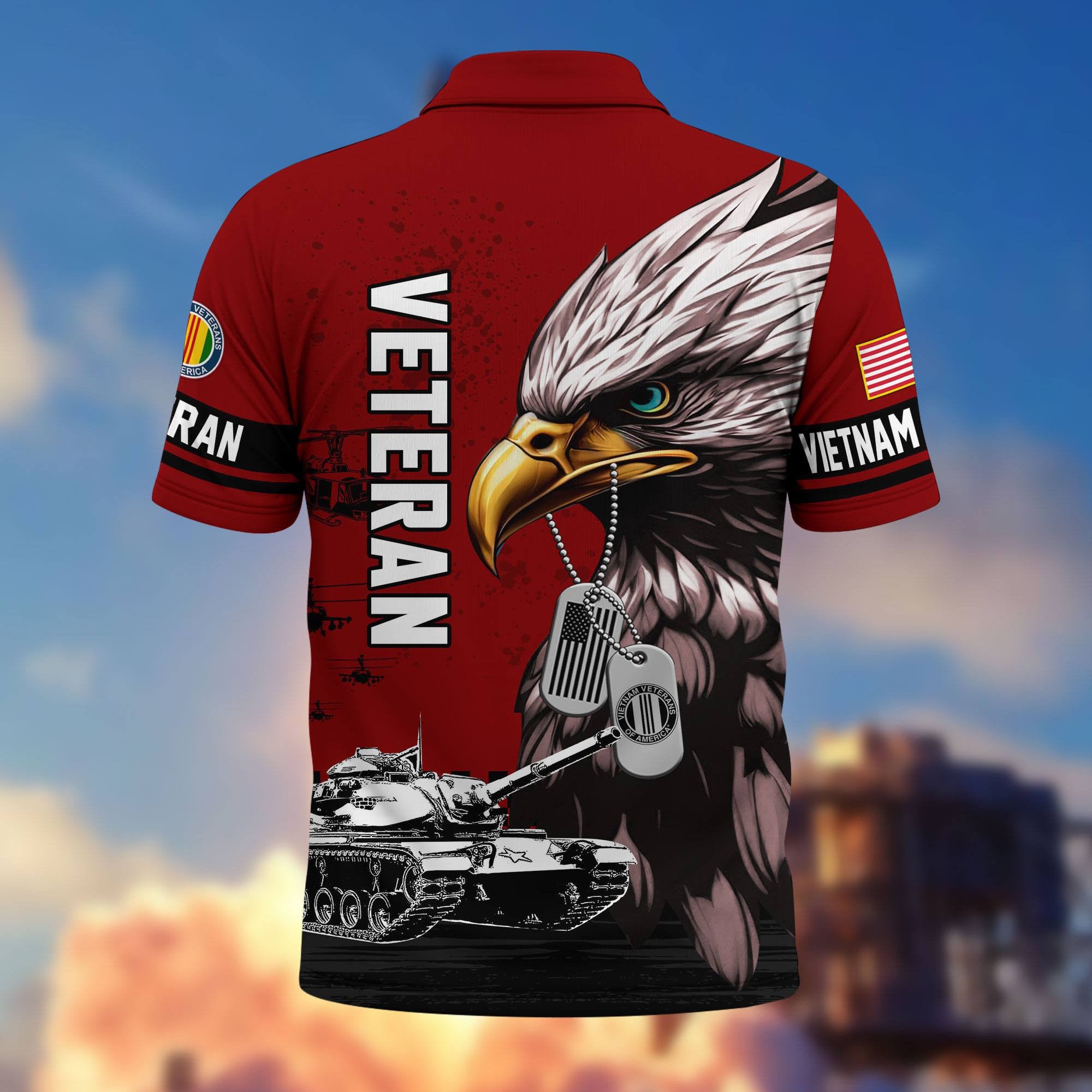 Premium US Veterans Polo Shirt, Gifts For US Veterans, Gifts On Memorial Day, Father's Day, Armed Forces Day, Veterans Day.