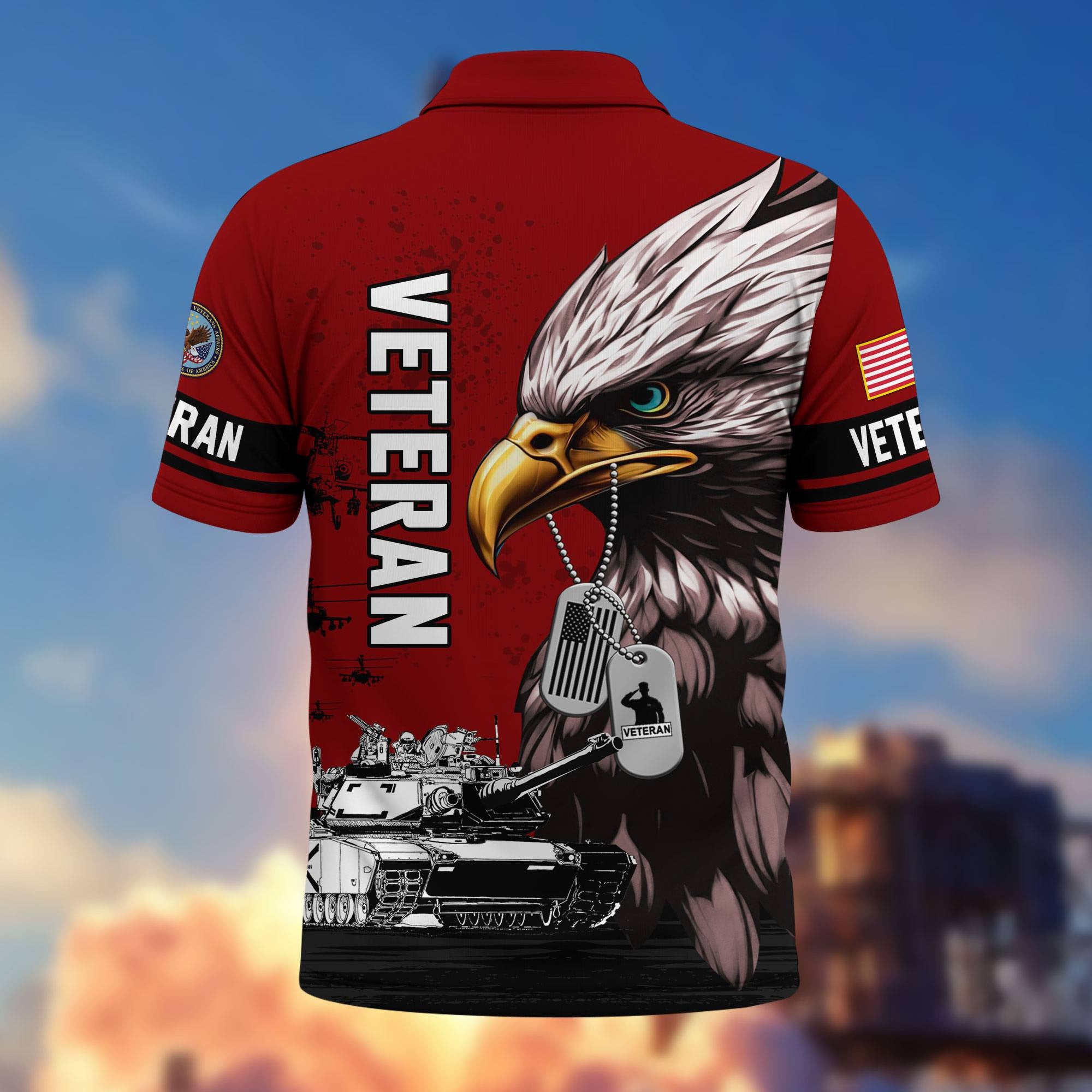 Premium US Veterans Polo Shirt, Gifts For US Veterans, Gifts On Memorial Day, Father's Day, Armed Forces Day, Veterans Day.