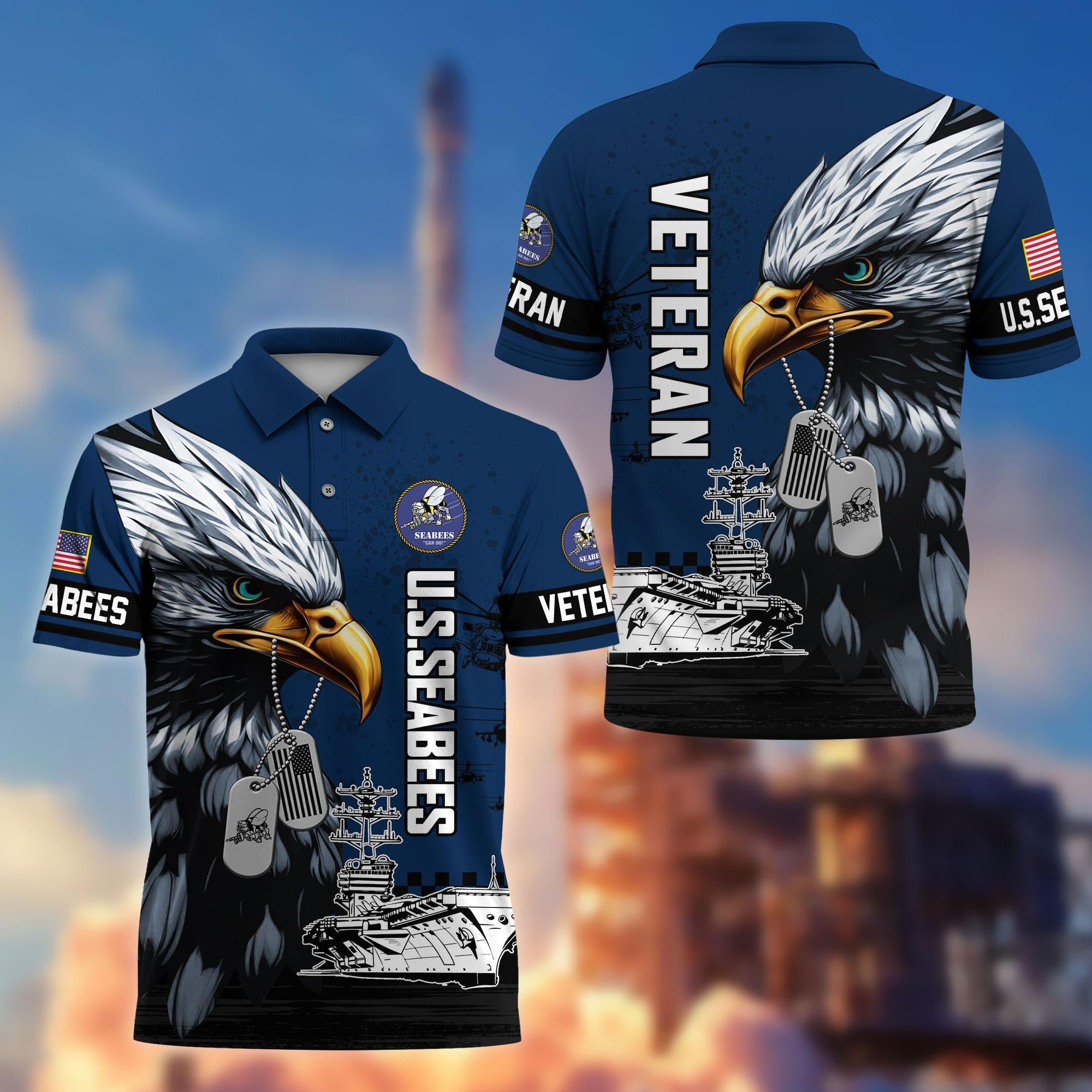 Premium US Veterans Polo Shirt, Gifts For US Veterans, Gifts On Memorial Day, Father's Day, Armed Forces Day, Veterans Day.