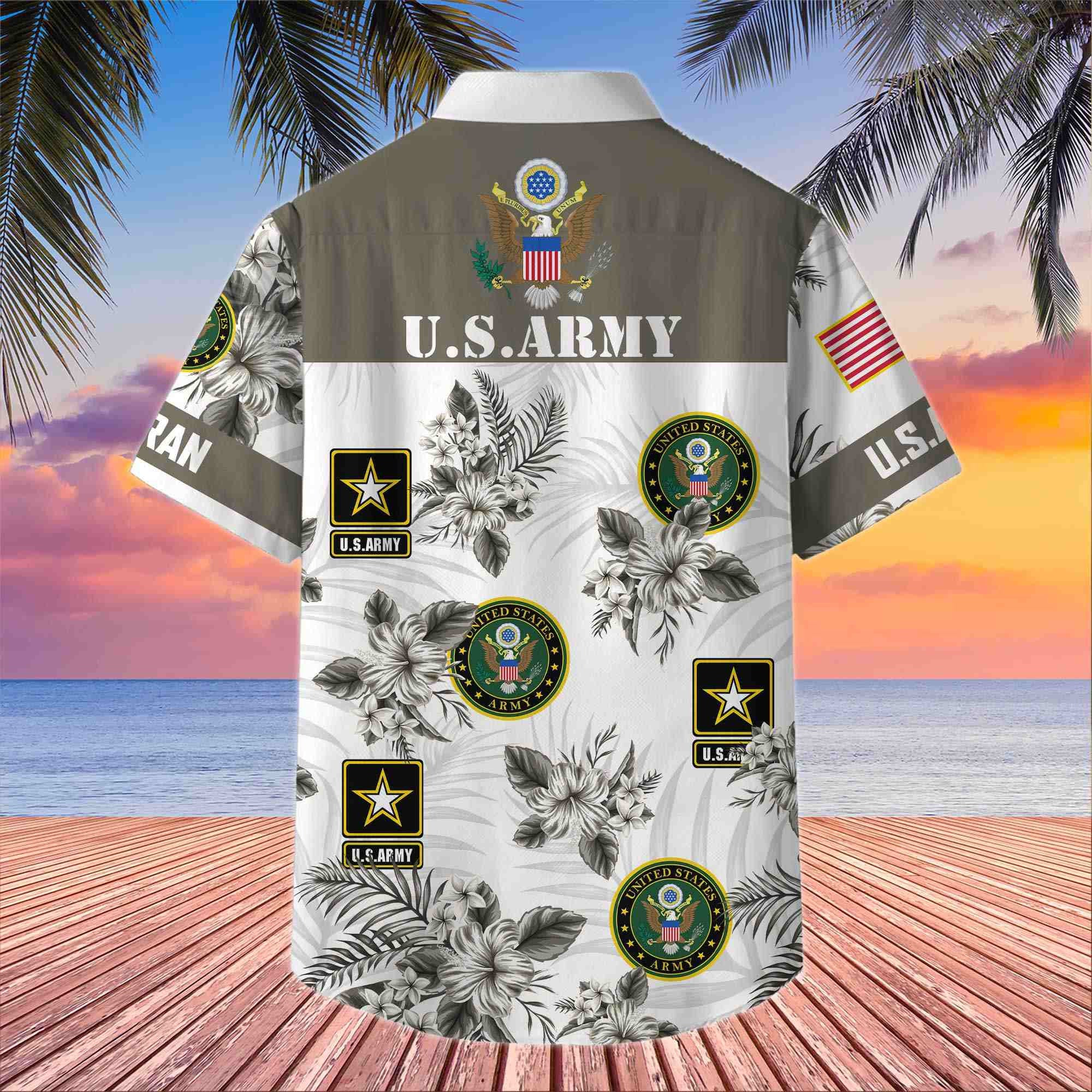 Premium US Veterans Hawaiian Shirt, Gifts For US Veterans, Gifts On Memorial Day, Father's Day, Armed Forces Day, Veterans Day.