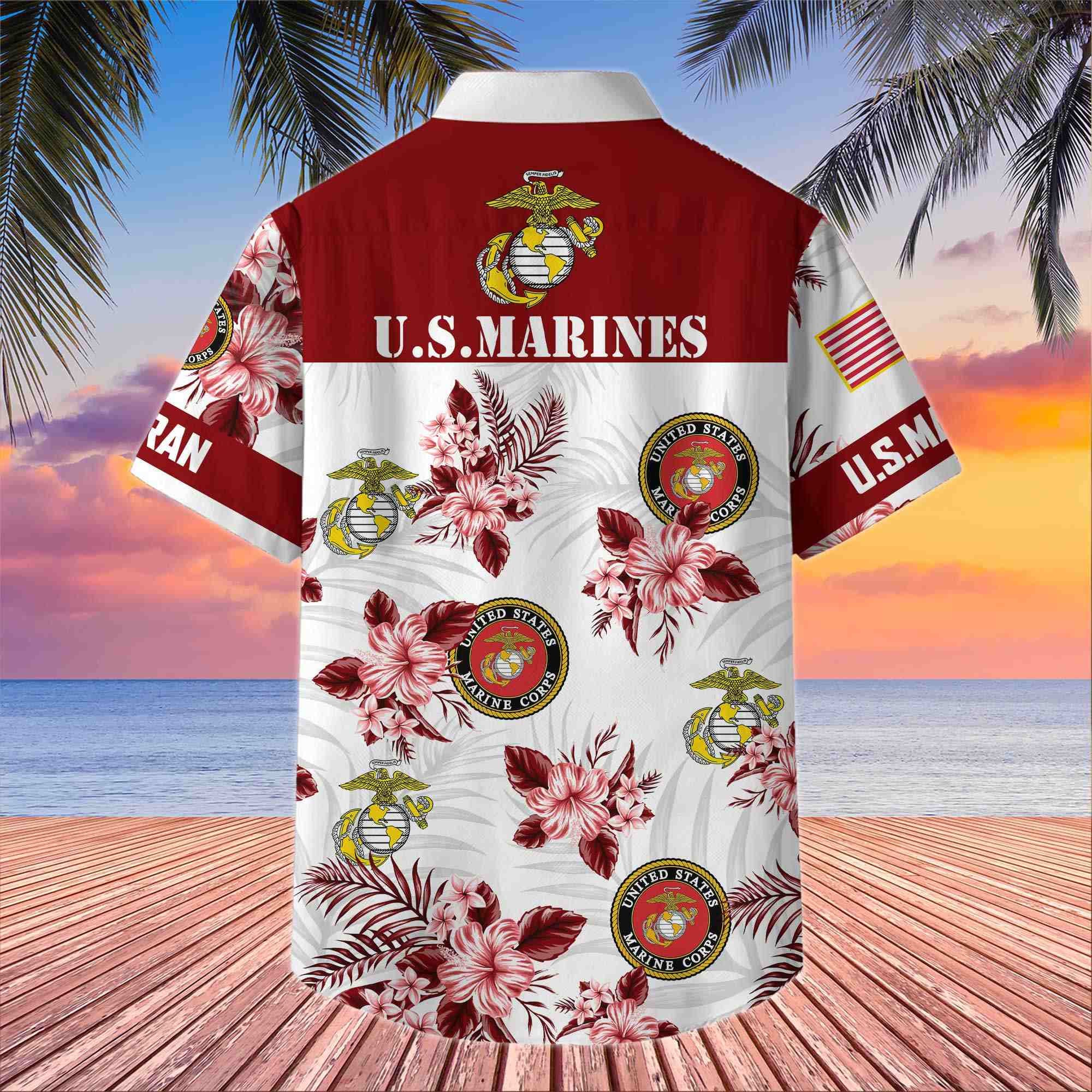 Premium US Veterans Hawaiian Shirt, Gifts For US Veterans, Gifts On Memorial Day, Father's Day, Armed Forces Day, Veterans Day.