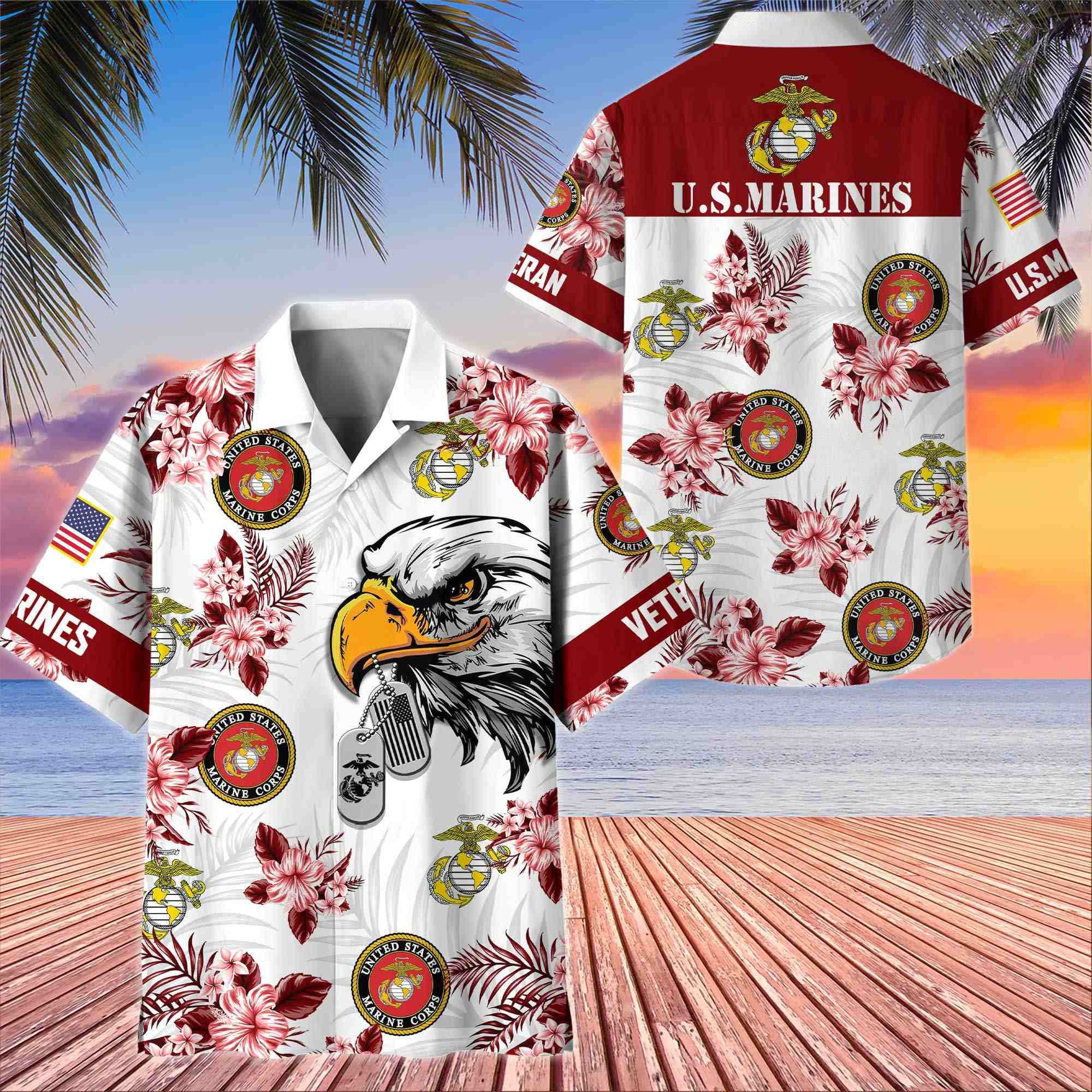 Premium US Veterans Hawaiian Shirt, Gifts For US Veterans, Gifts On Memorial Day, Father's Day, Armed Forces Day, Veterans Day.