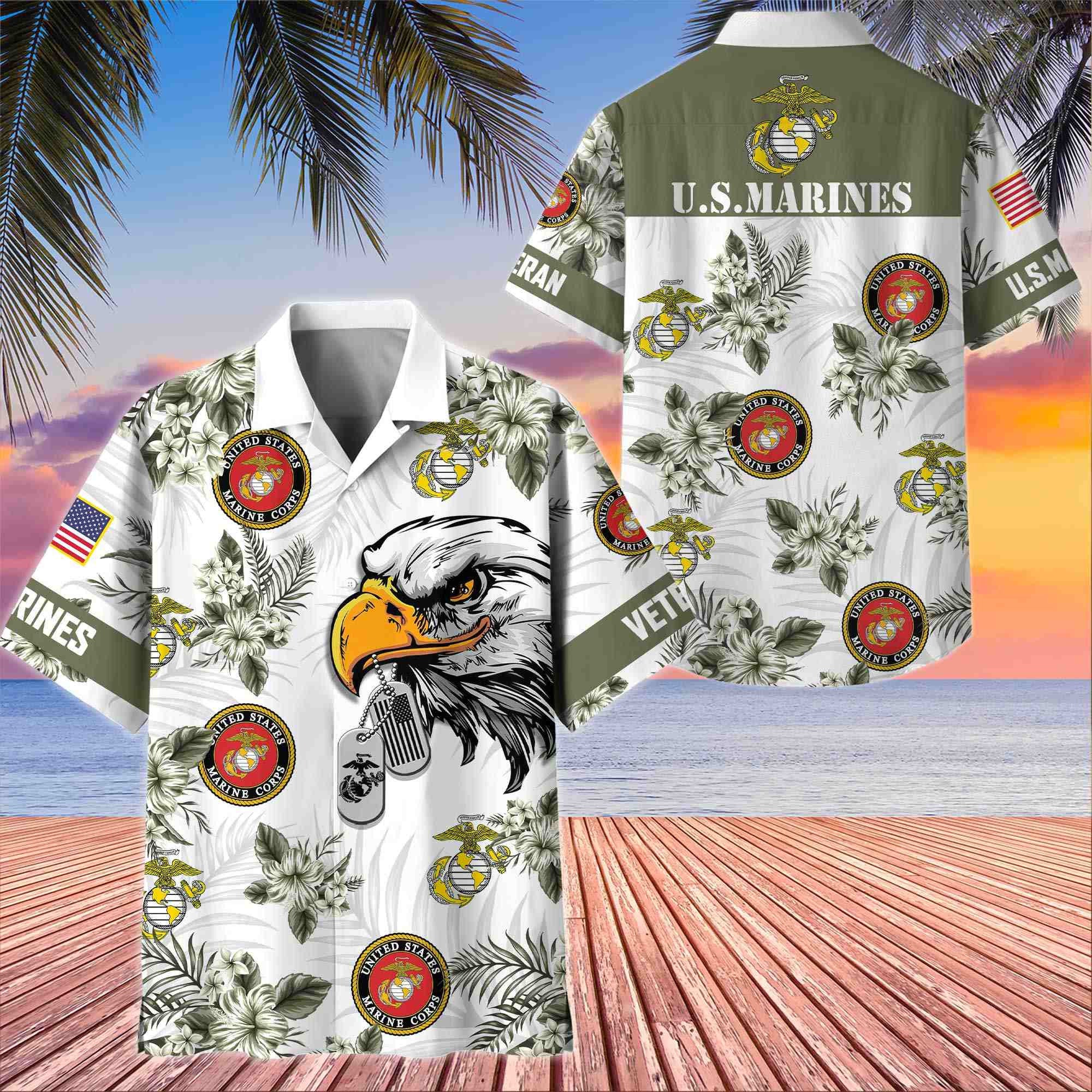 Premium US Veterans Hawaiian Shirt, Gifts For US Veterans, Gifts On Memorial Day, Father's Day, Armed Forces Day, Veterans Day.