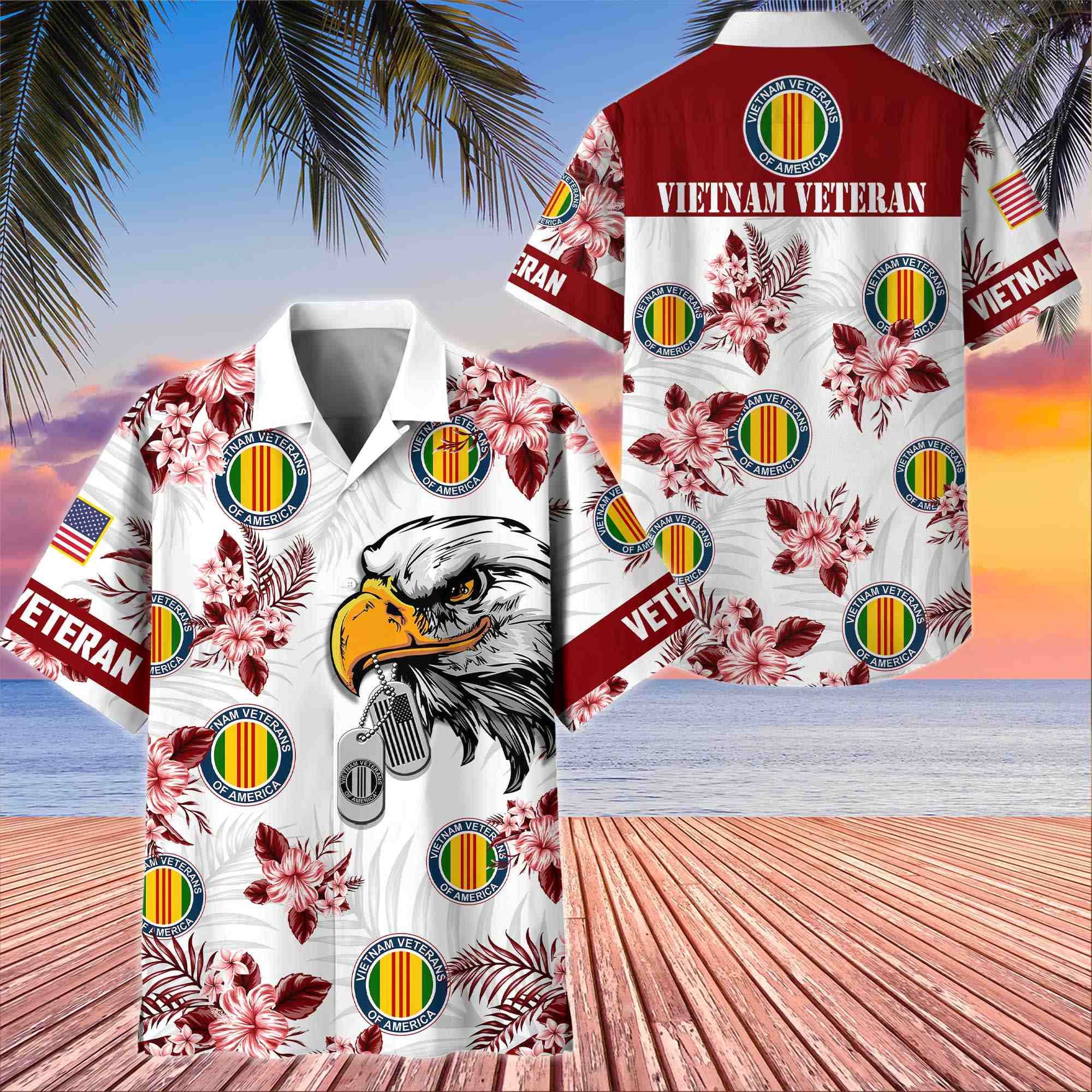 Premium US Veterans Hawaiian Shirt, Gifts For US Veterans, Gifts On Memorial Day, Father's Day, Armed Forces Day, Veterans Day.
