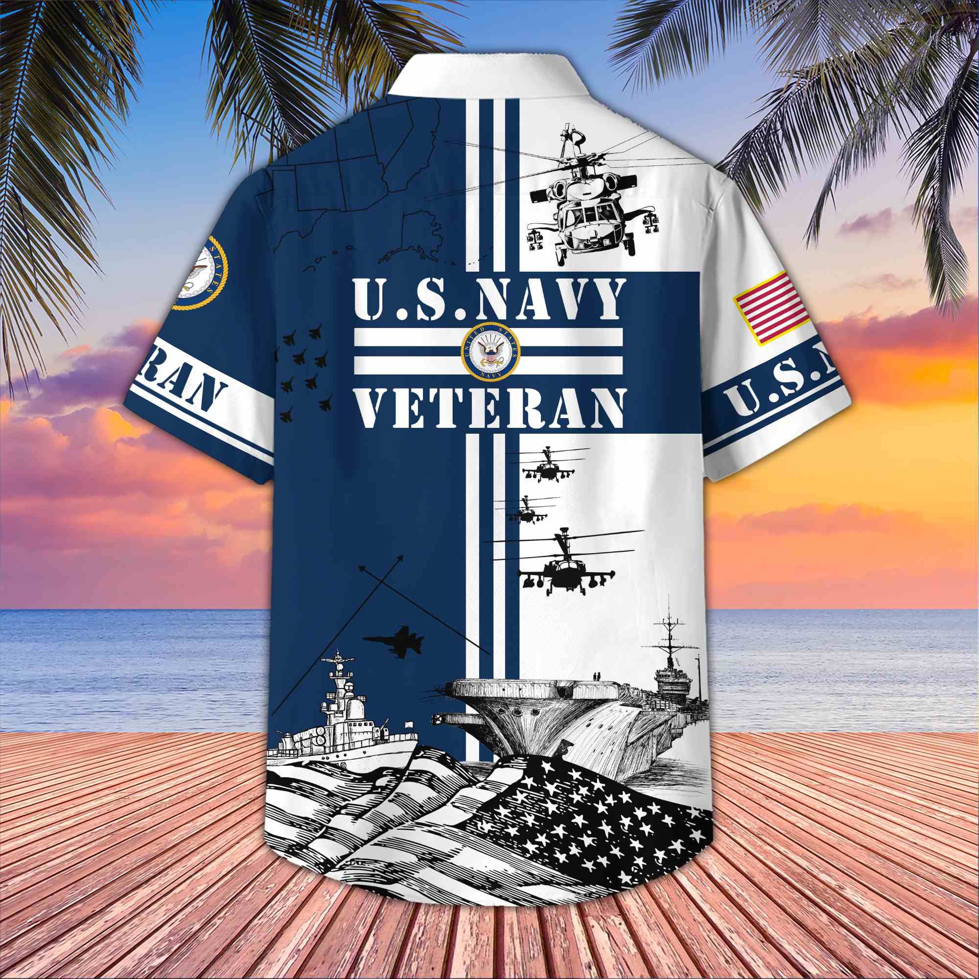 Premium US Veterans Hawaiian Shirt, Gifts For US Veterans, Gifts On Memorial Day, Father's Day, Armed Forces Day, Veterans Day.