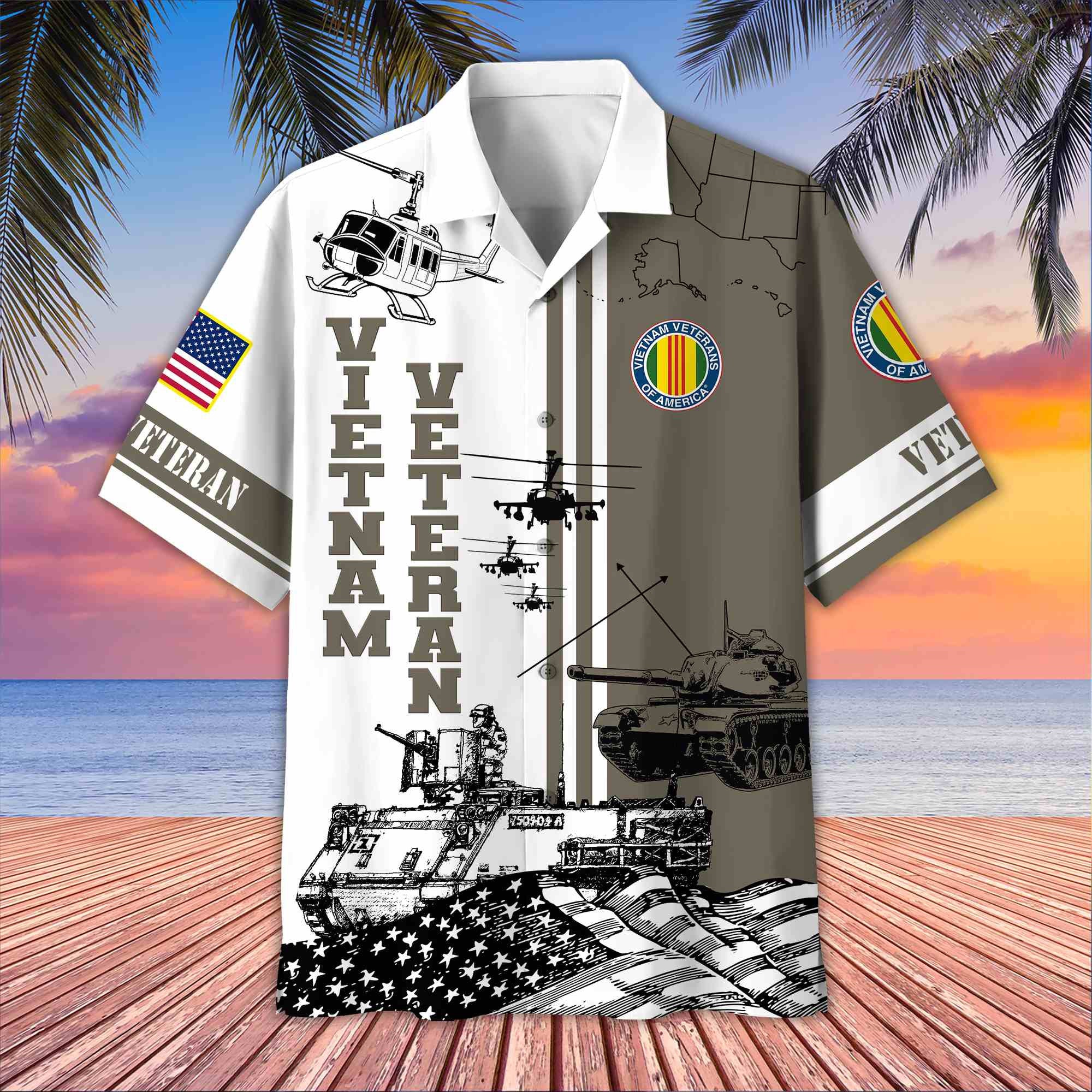 Premium US Veterans Hawaiian Shirt, Gifts For US Veterans, Gifts On Memorial Day, Father's Day, Armed Forces Day, Veterans Day.