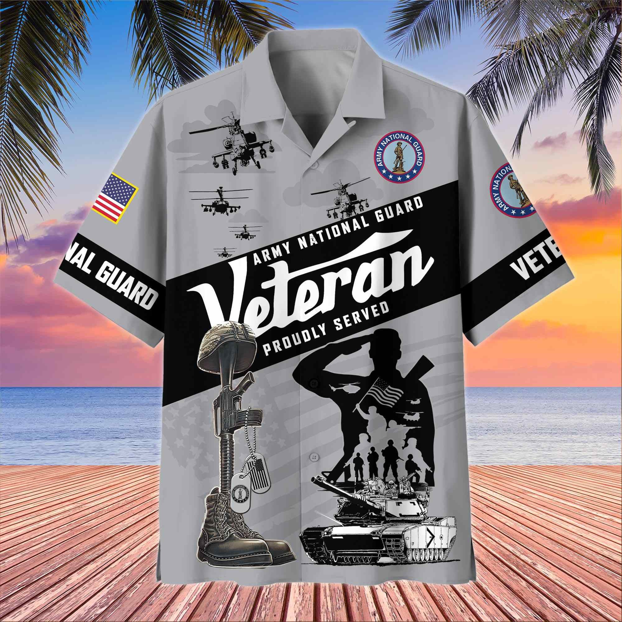 Premium US Veterans Hawaiian Shirt, Gifts For US Veterans, Gifts On Memorial Day, Father's Day, Armed Forces Day, Veterans Day.