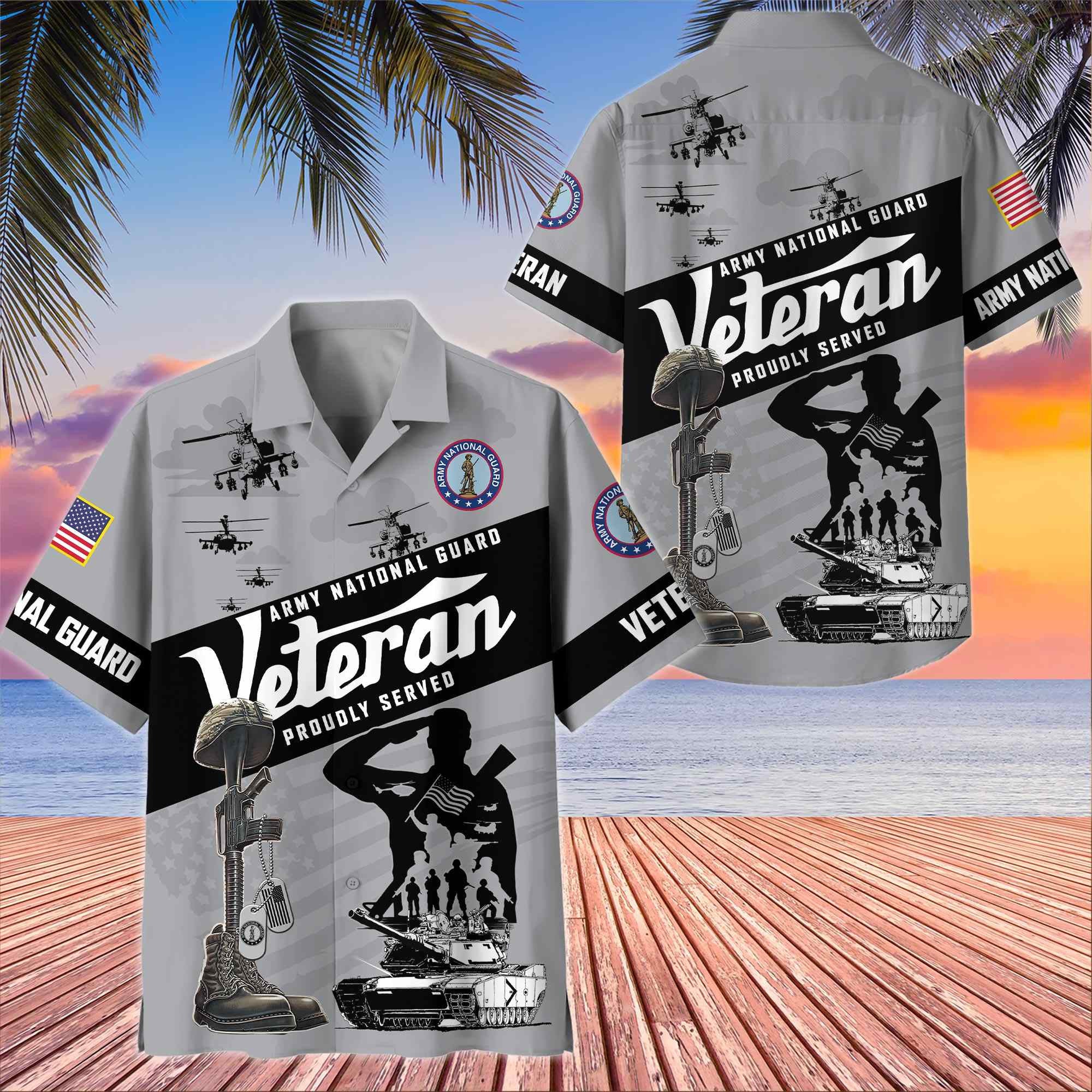 Premium US Veterans Hawaiian Shirt, Gifts For US Veterans, Gifts On Memorial Day, Father's Day, Armed Forces Day, Veterans Day.