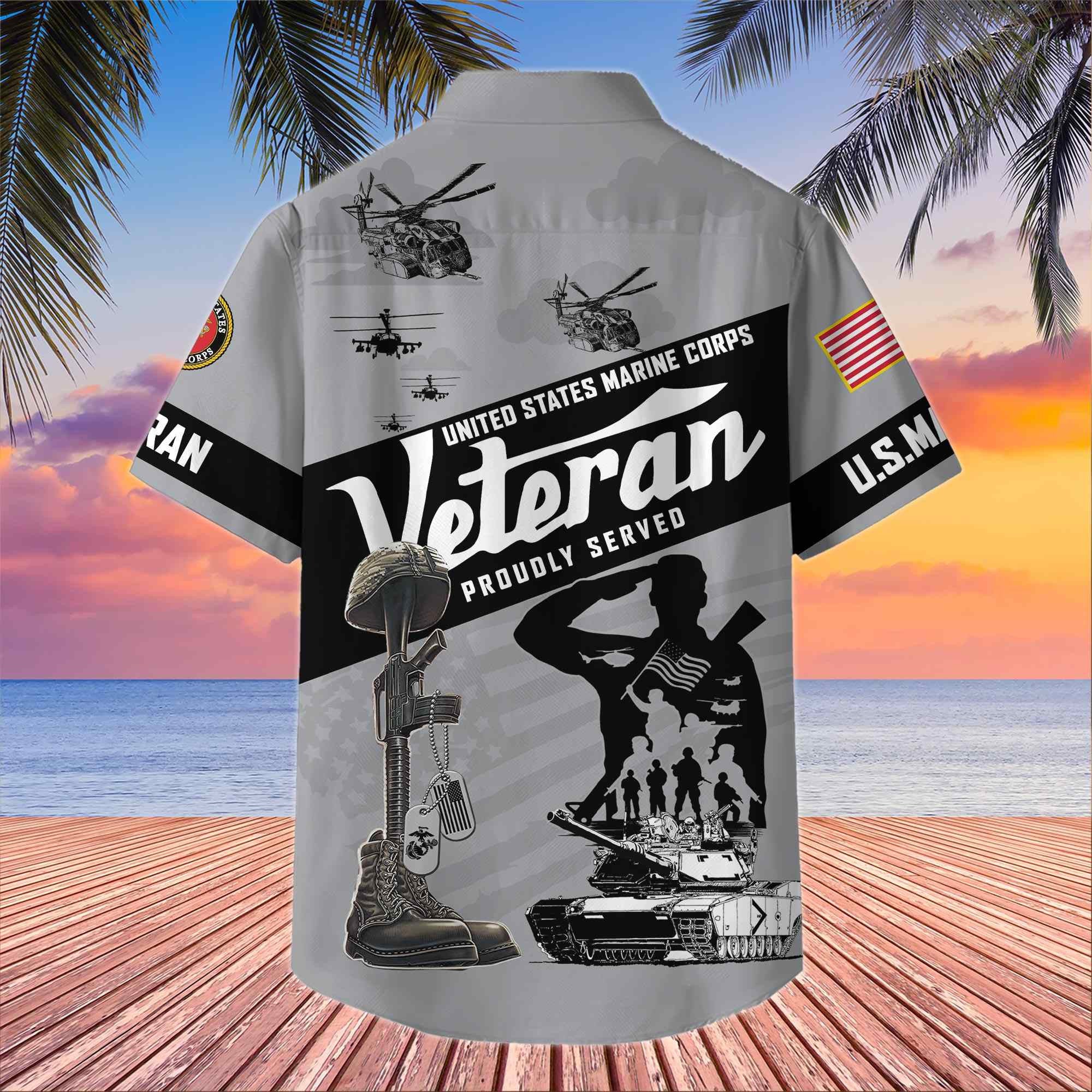 Premium US Veterans Hawaiian Shirt, Gifts For US Veterans, Gifts On Memorial Day, Father's Day, Armed Forces Day, Veterans Day.