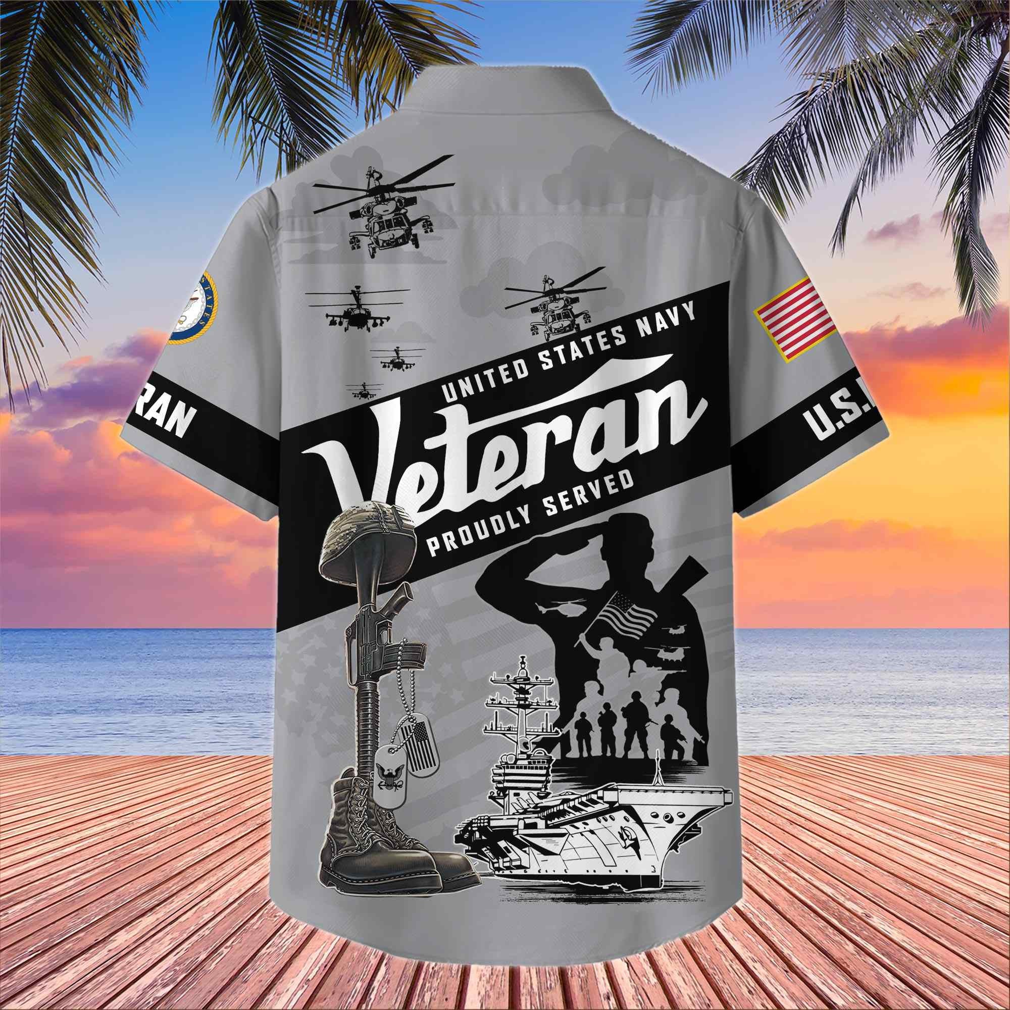 Premium US Veterans Hawaiian Shirt, Gifts For US Veterans, Gifts On Memorial Day, Father's Day, Armed Forces Day, Veterans Day.