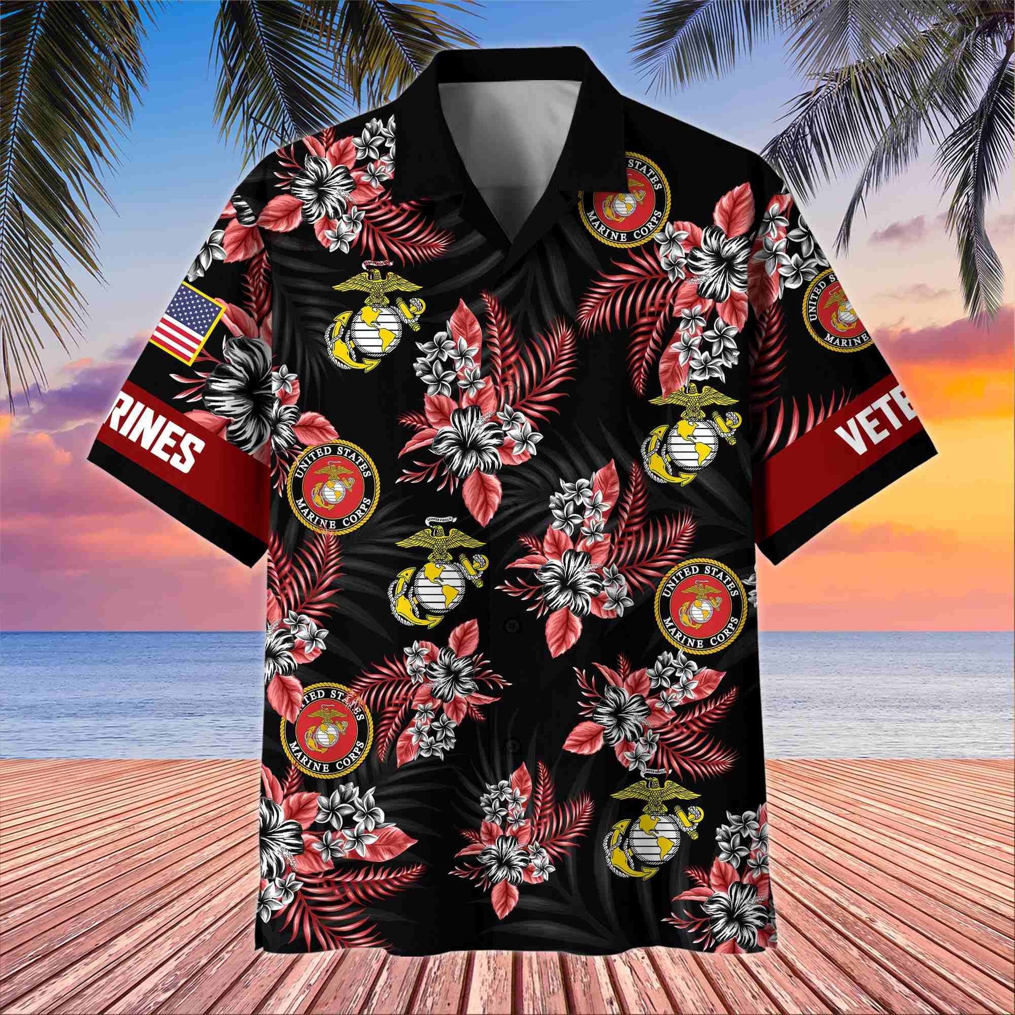 Premium US Veterans Hawaiian Shirt, Gifts For US Veterans, Gifts On Memorial Day, Father's Day, Armed Forces Day, Veterans Day.