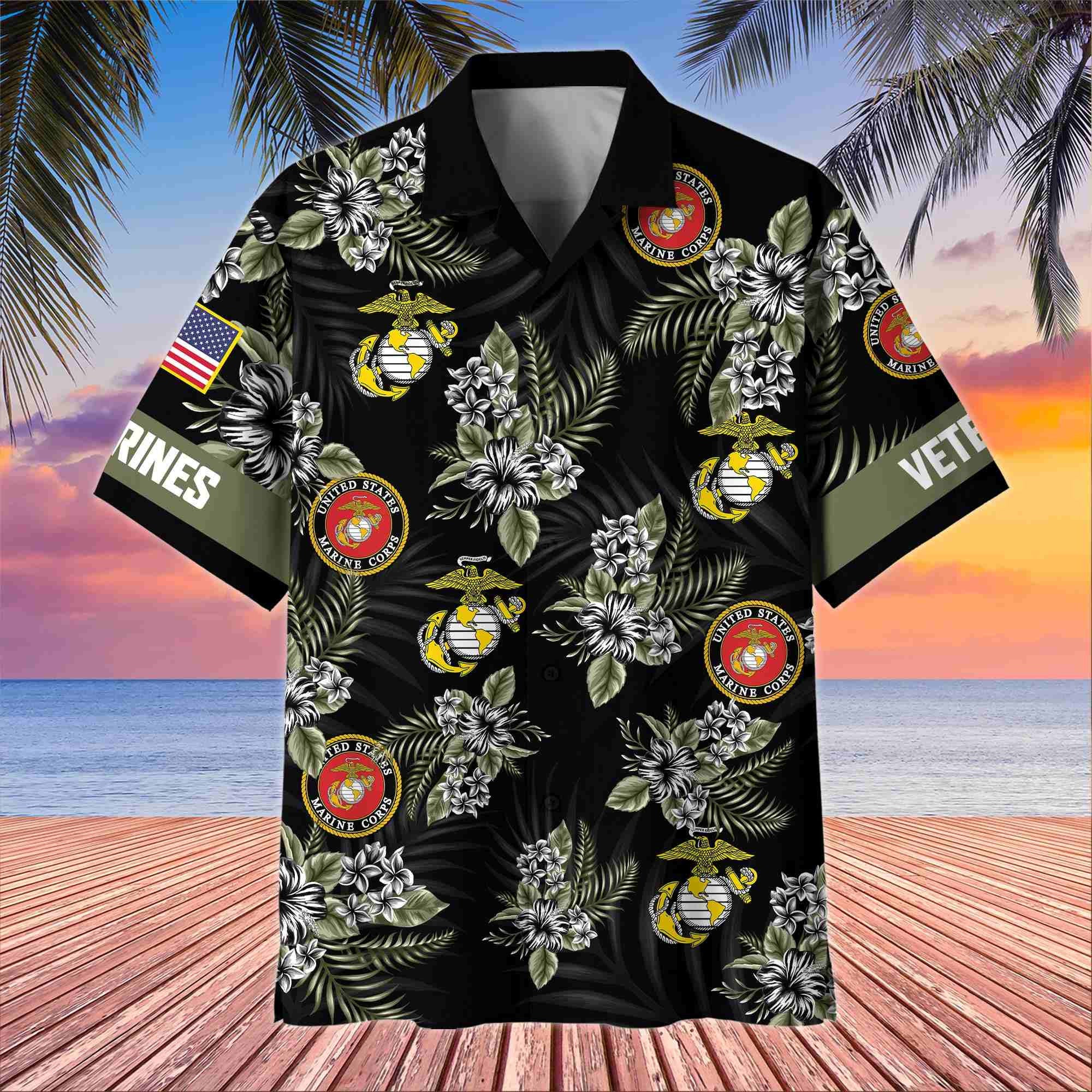 Premium US Veterans Hawaiian Shirt, Gifts For US Veterans, Gifts On Memorial Day, Father's Day, Armed Forces Day, Veterans Day.