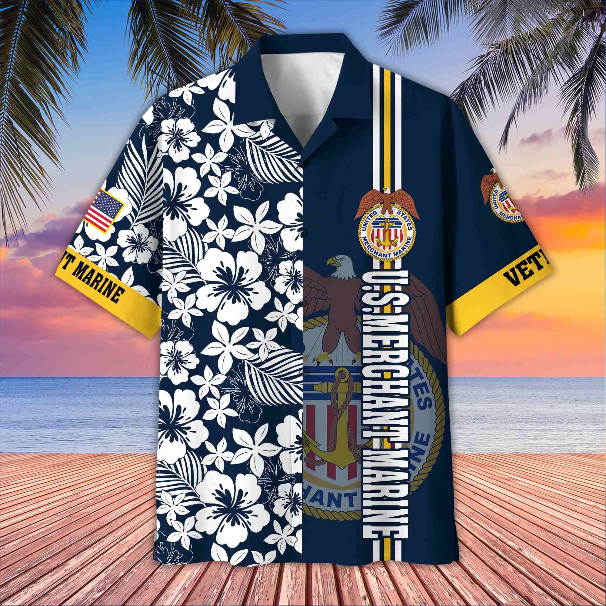 Premium US Merchant Marine Hawaiian Shirt