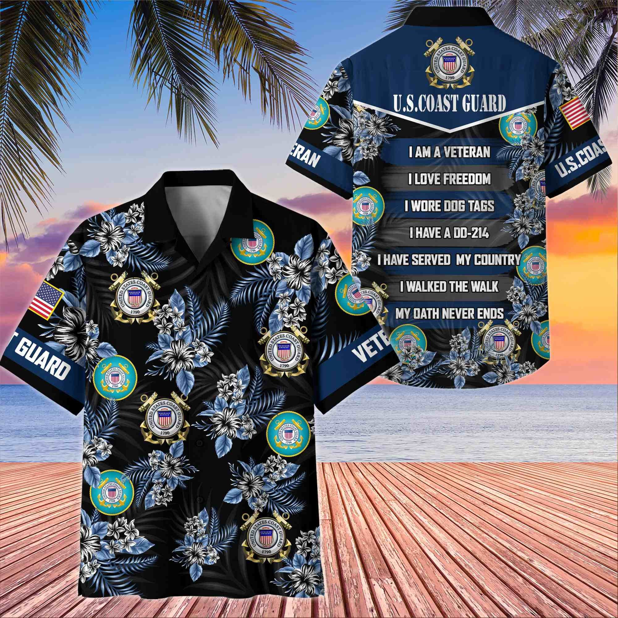 Premium US Veterans Hawaiian Shirt, Gifts For US Veterans, Gifts On Memorial Day, Father's Day, Armed Forces Day, Veterans Day.