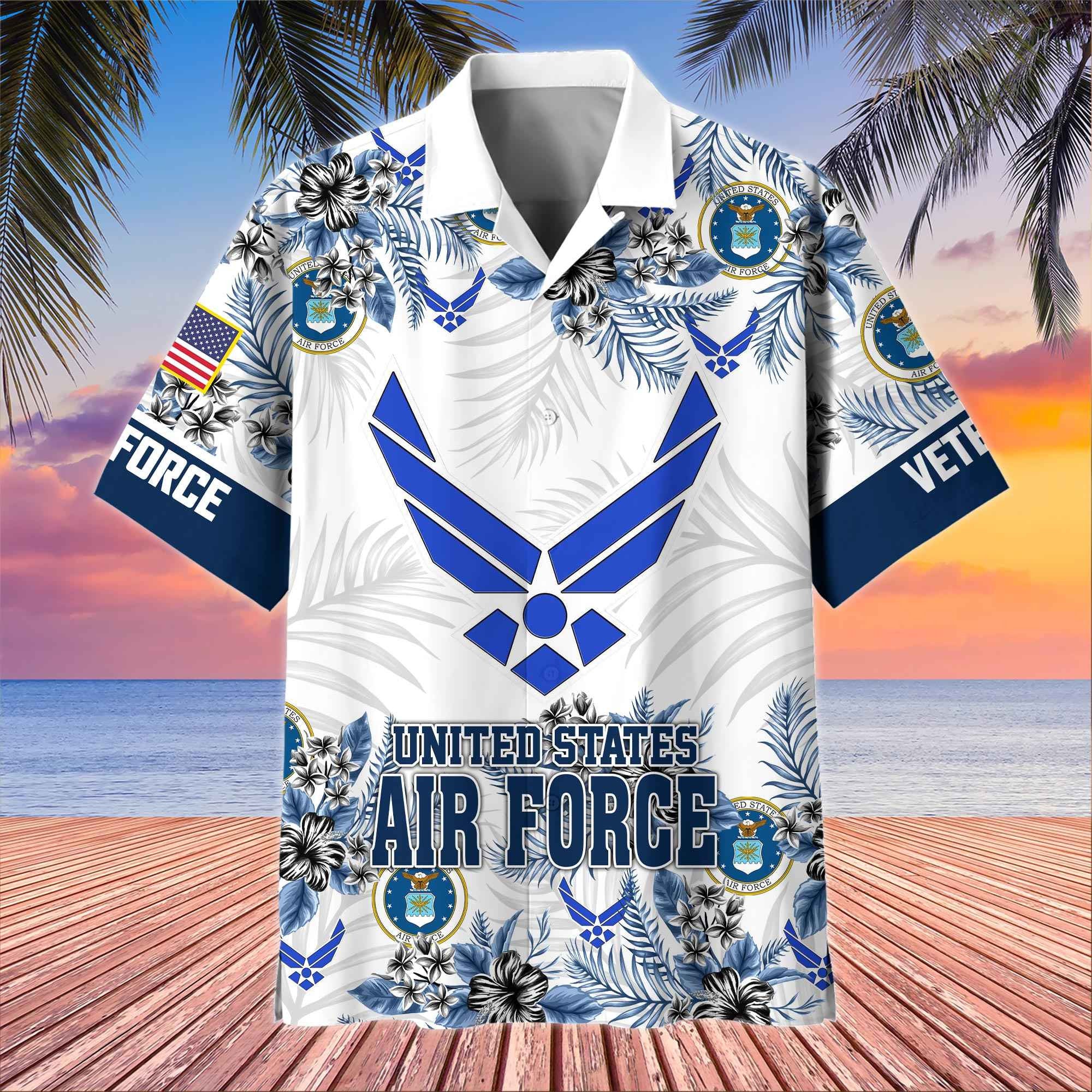 Premium US Veterans Hawaiian Shirt, Gifts For US Veterans, Gifts On Memorial Day, Father's Day, Armed Forces Day, Veterans Day.