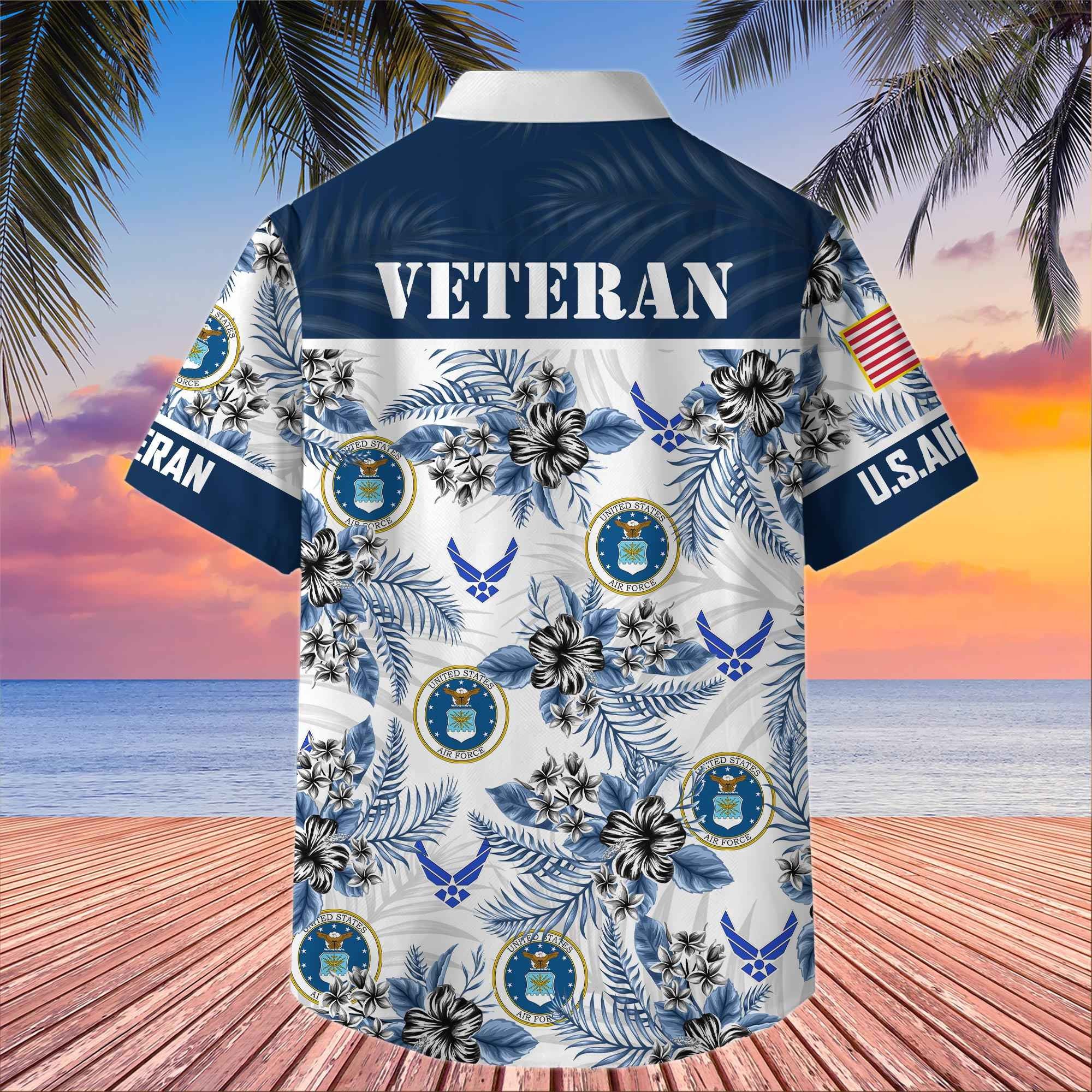 Premium US Veterans Hawaiian Shirt, Gifts For US Veterans, Gifts On Memorial Day, Father's Day, Armed Forces Day, Veterans Day.